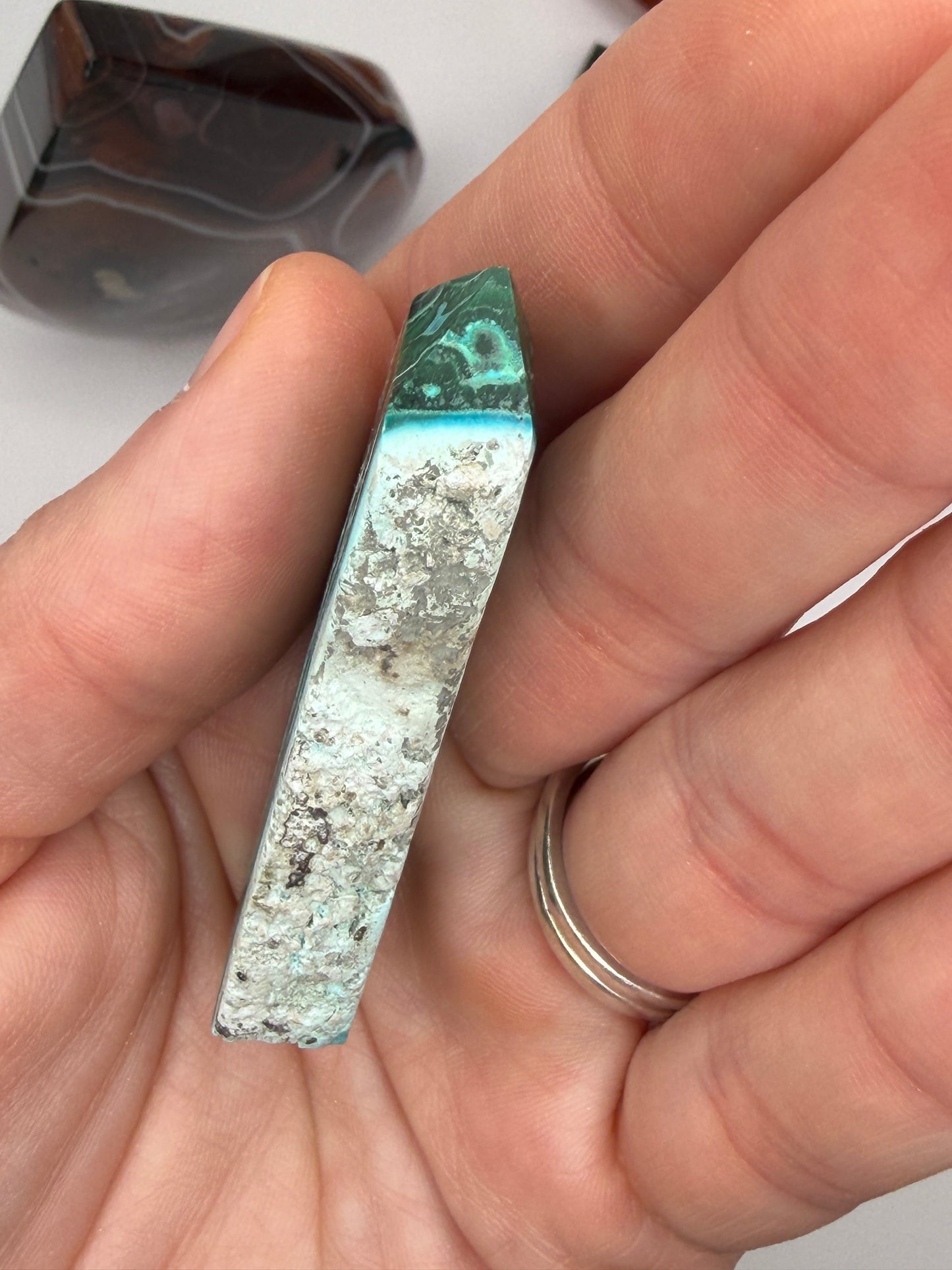 Chrysocolla Mixed Malachite Raw Side Point Style 17