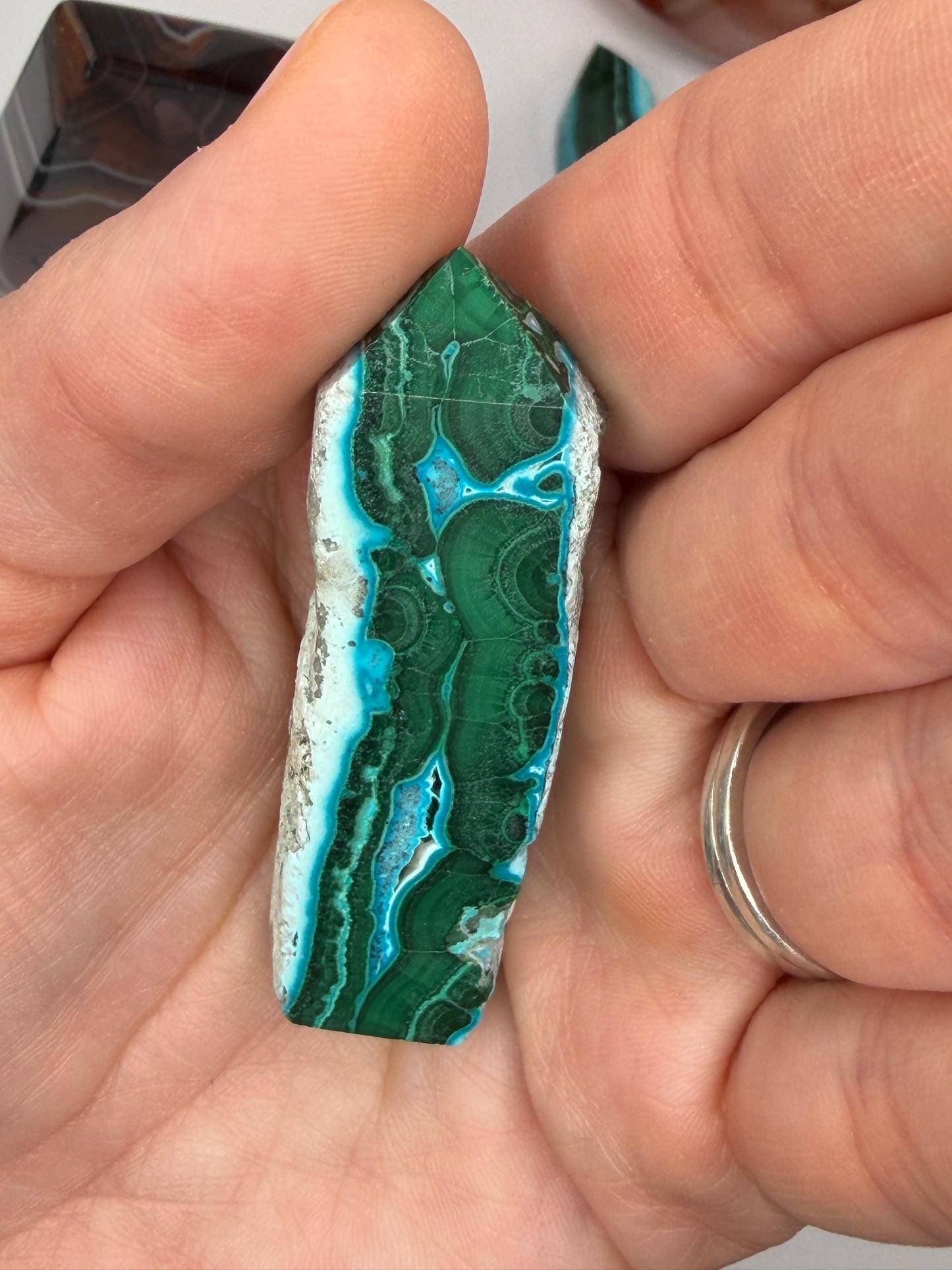 Chrysocolla Mixed Malachite Raw Side Point Style 17