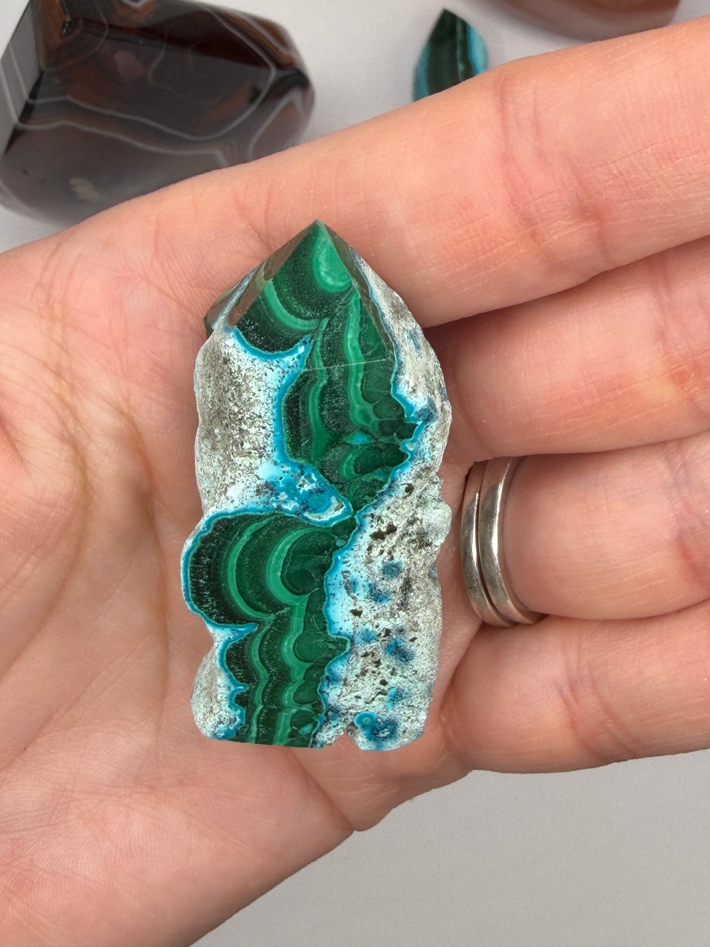 Chrysocolla Mixed Malachite Raw Side Point Style 18