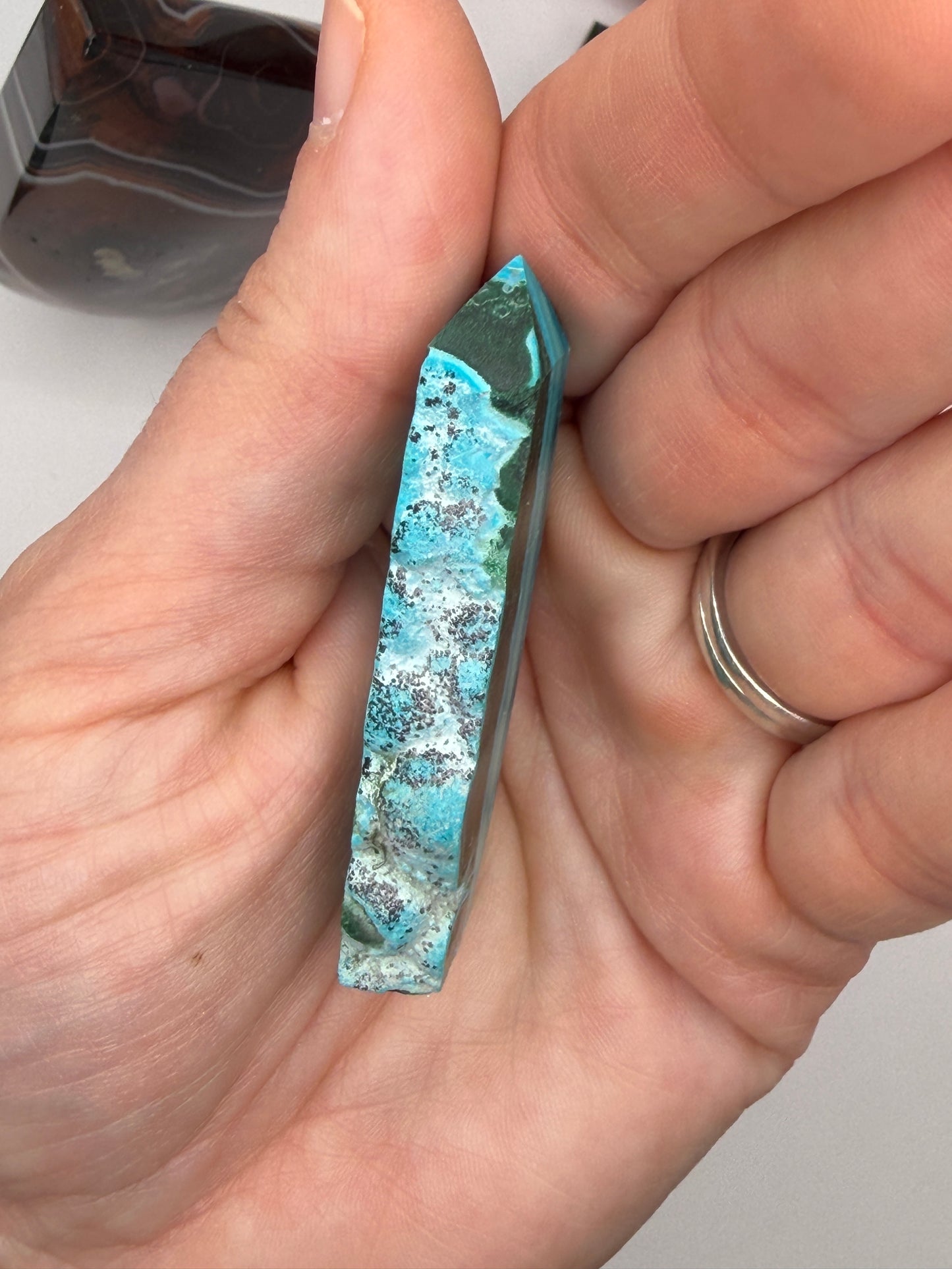 Chrysocolla Mixed Malachite Raw Side Point Style 19