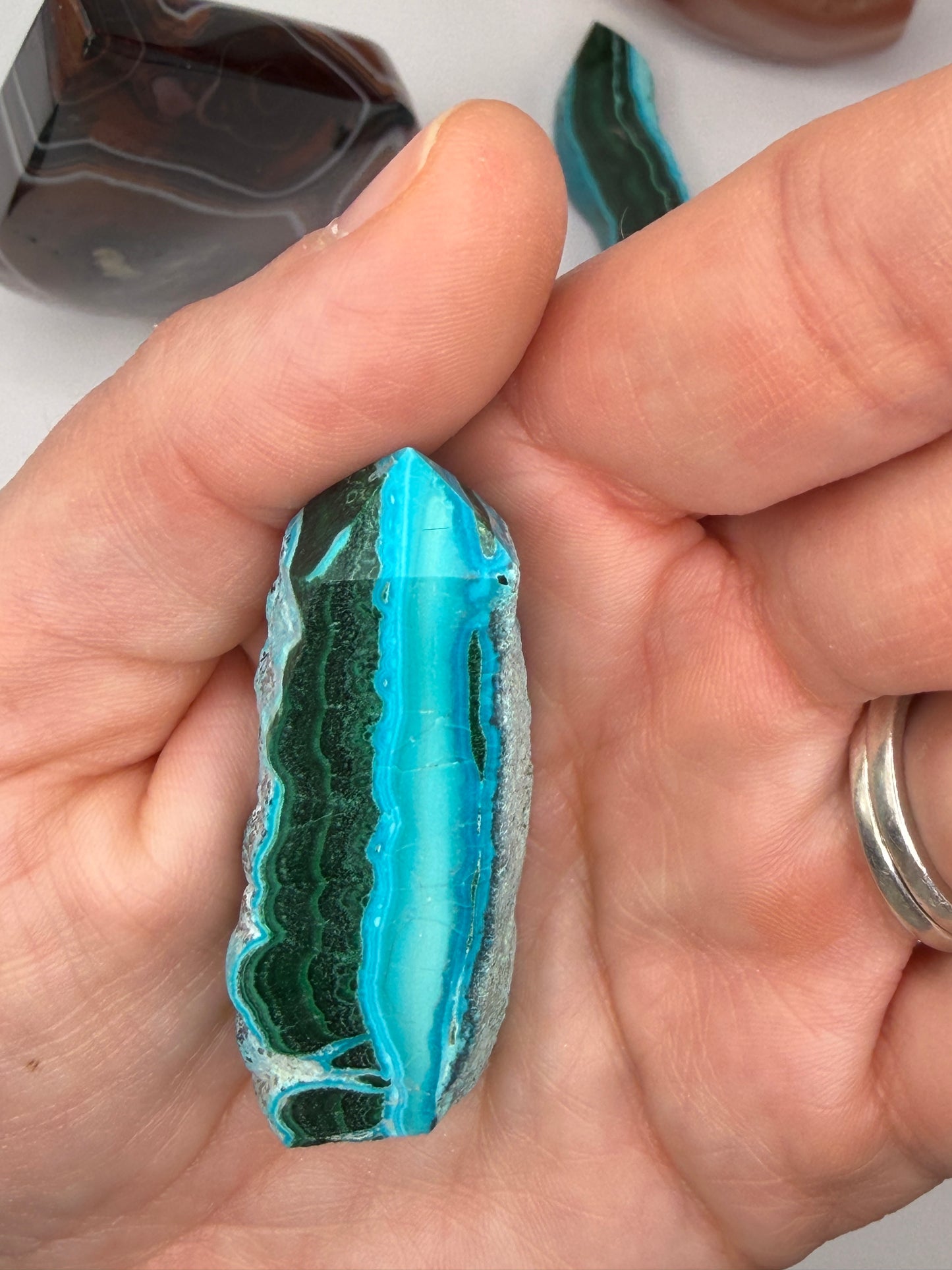 Chrysocolla Mixed Malachite Raw Side Point Style 19