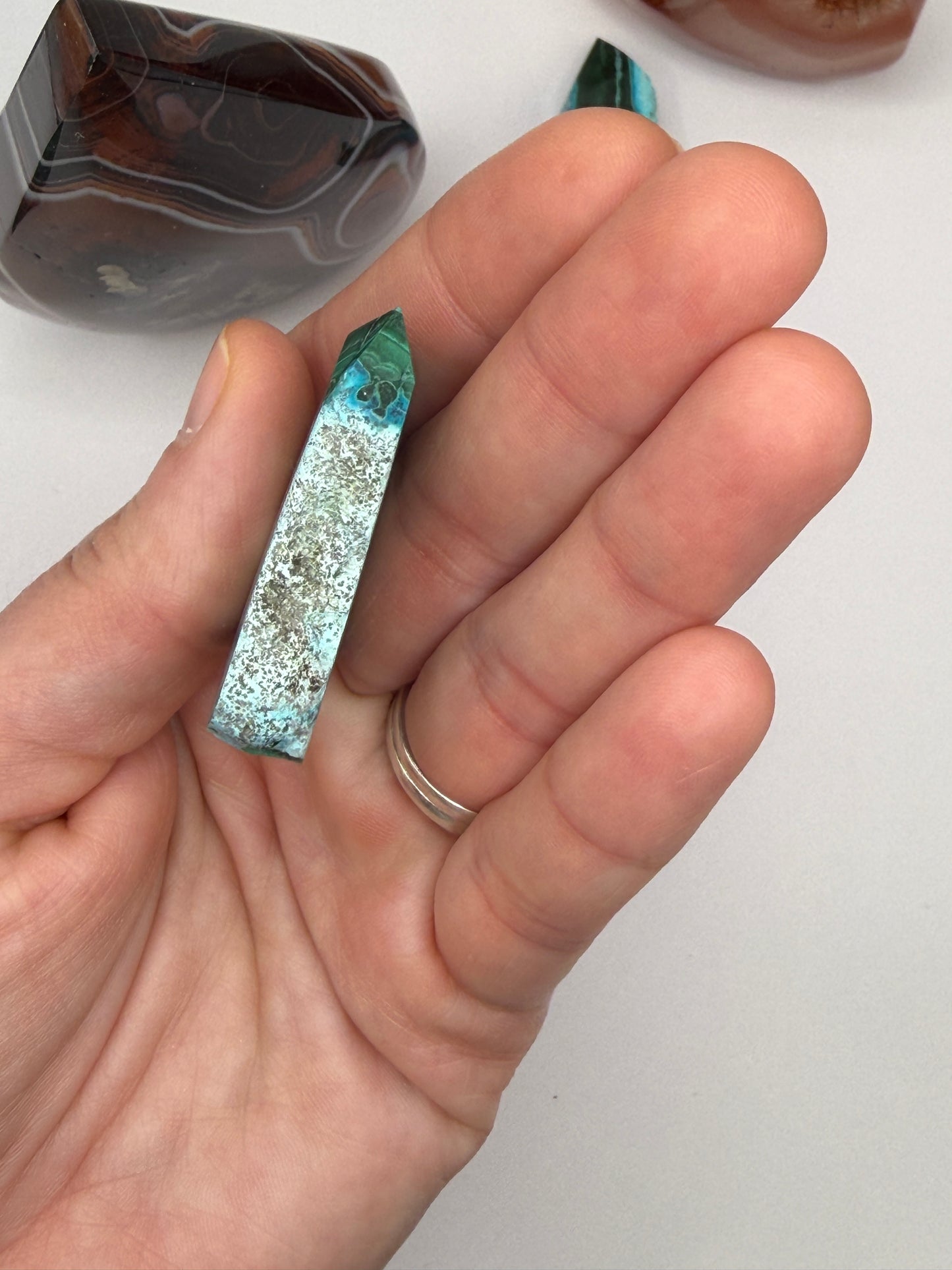Chrysocolla Mixed Malachite Raw Side Point Style 20