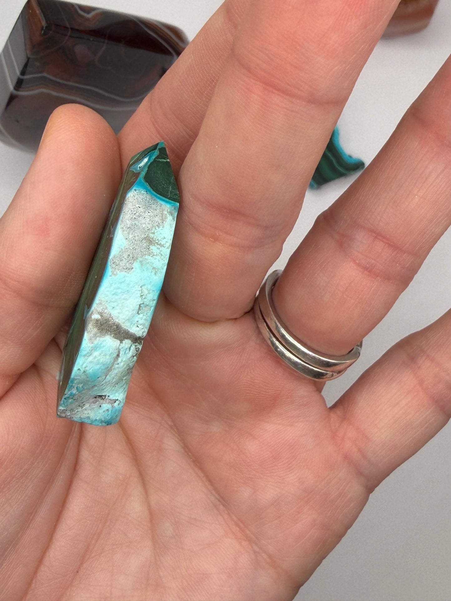 Chrysocolla Mixed Malachite Raw Side Point Style 20