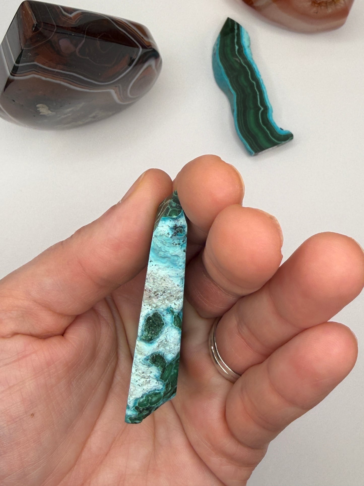 Chrysocolla Mixed Malachite Raw Side Point Style 22