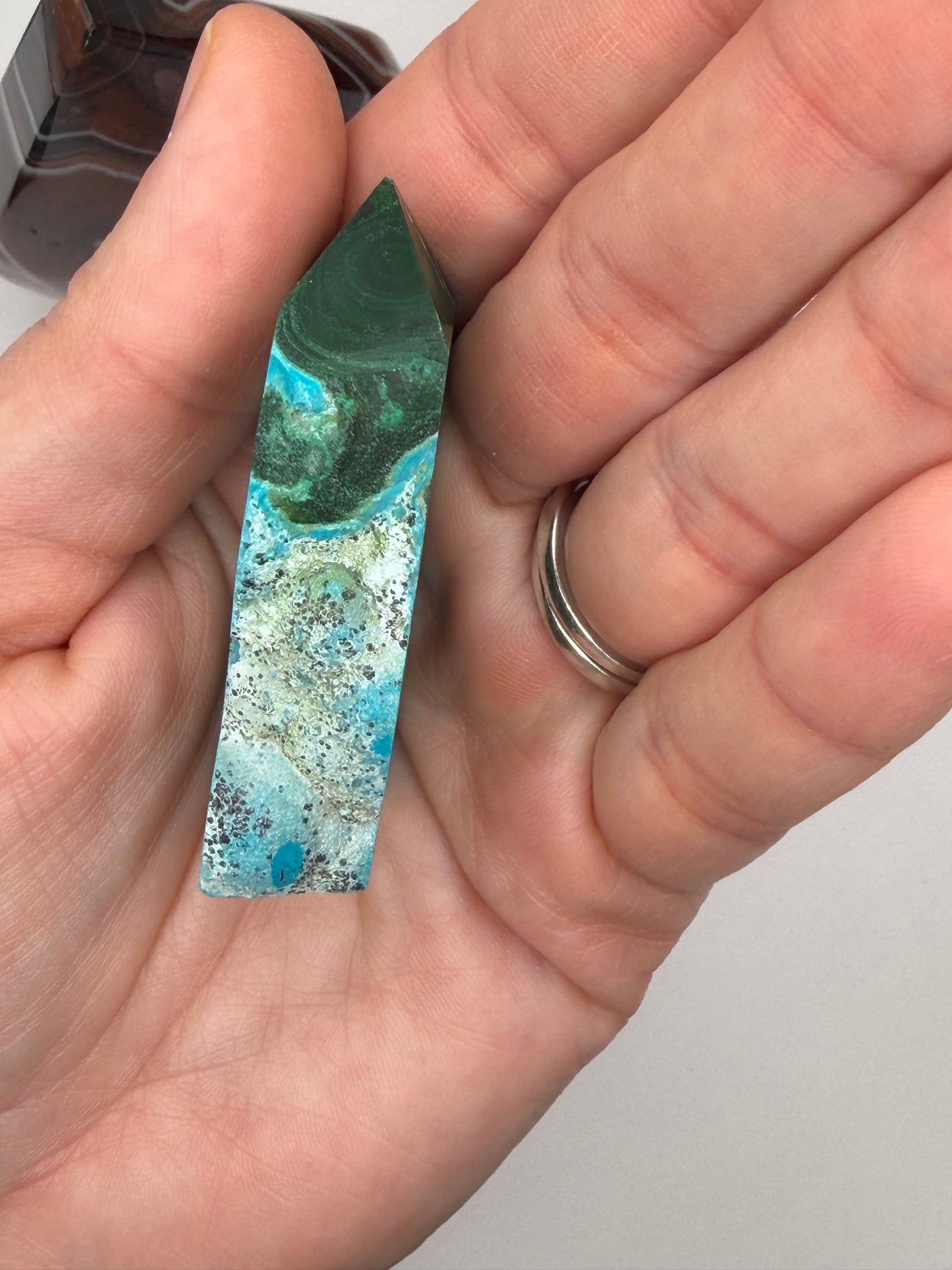 Chrysocolla Mixed Malachite Raw Side Point Style 23