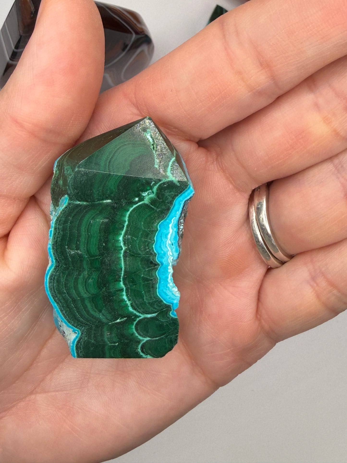 Chrysocolla Mixed Malachite Raw Side Point Style 23