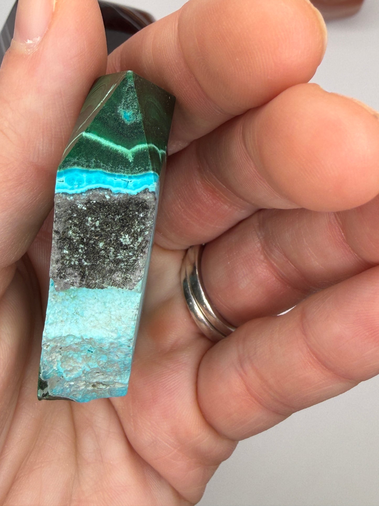 Chrysocolla Mixed Malachite Raw Side Point Style 23