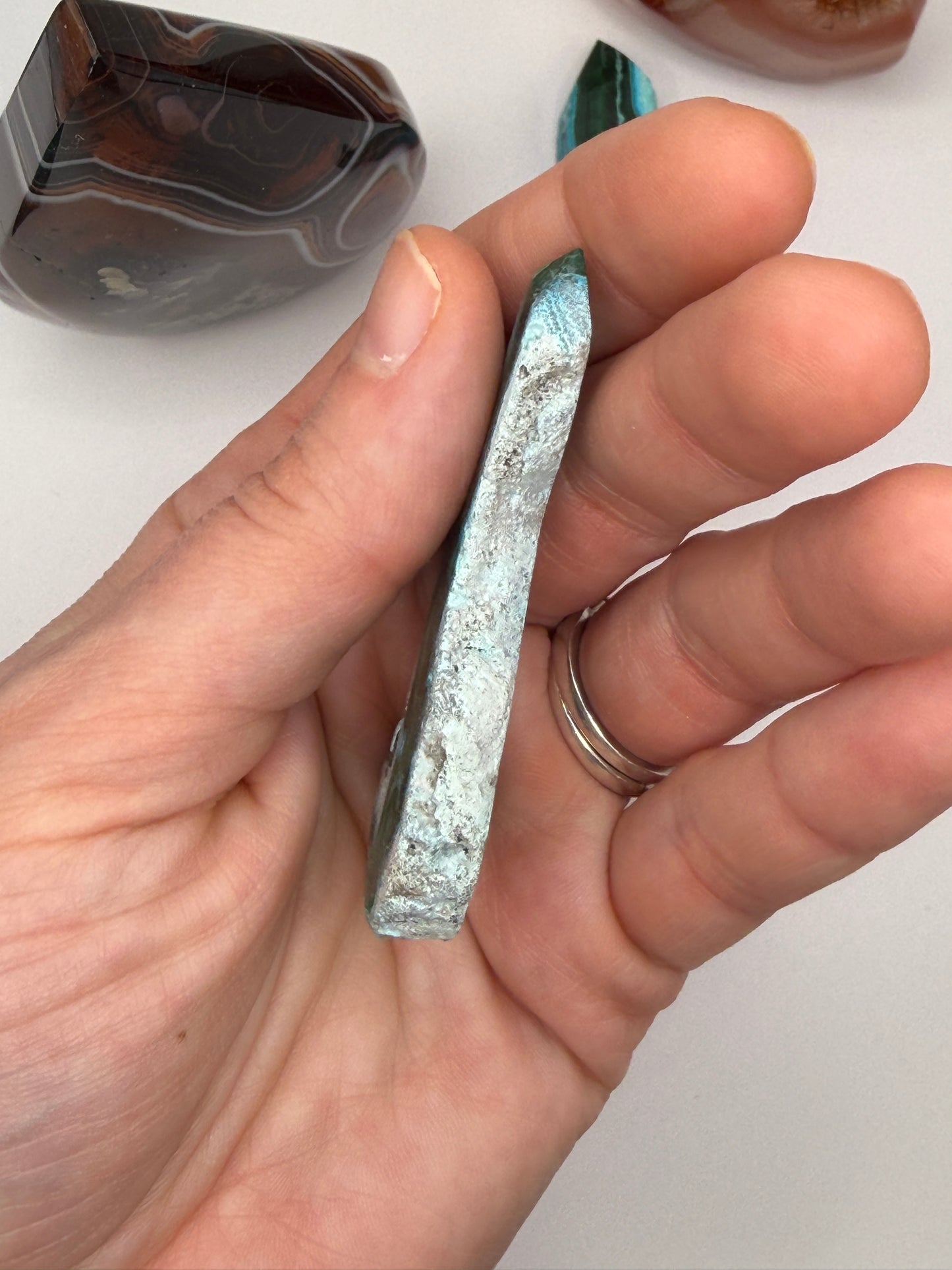 Chrysocolla Mixed Malachite Raw Side Point Style 24