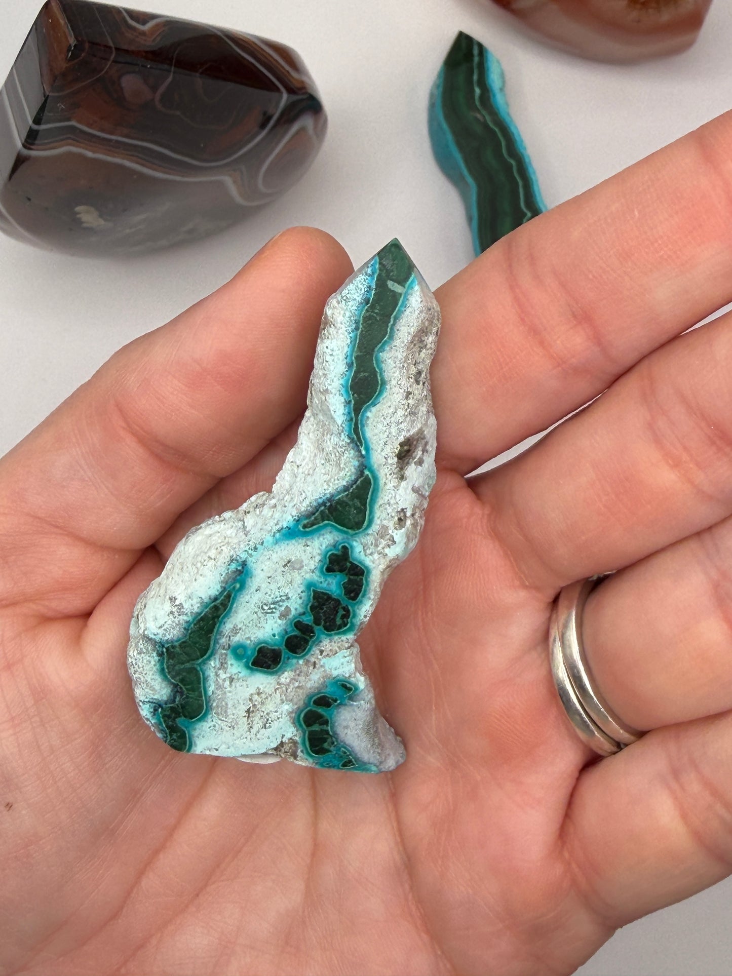 Chrysocolla Mixed Malachite Raw Side Point Style 24