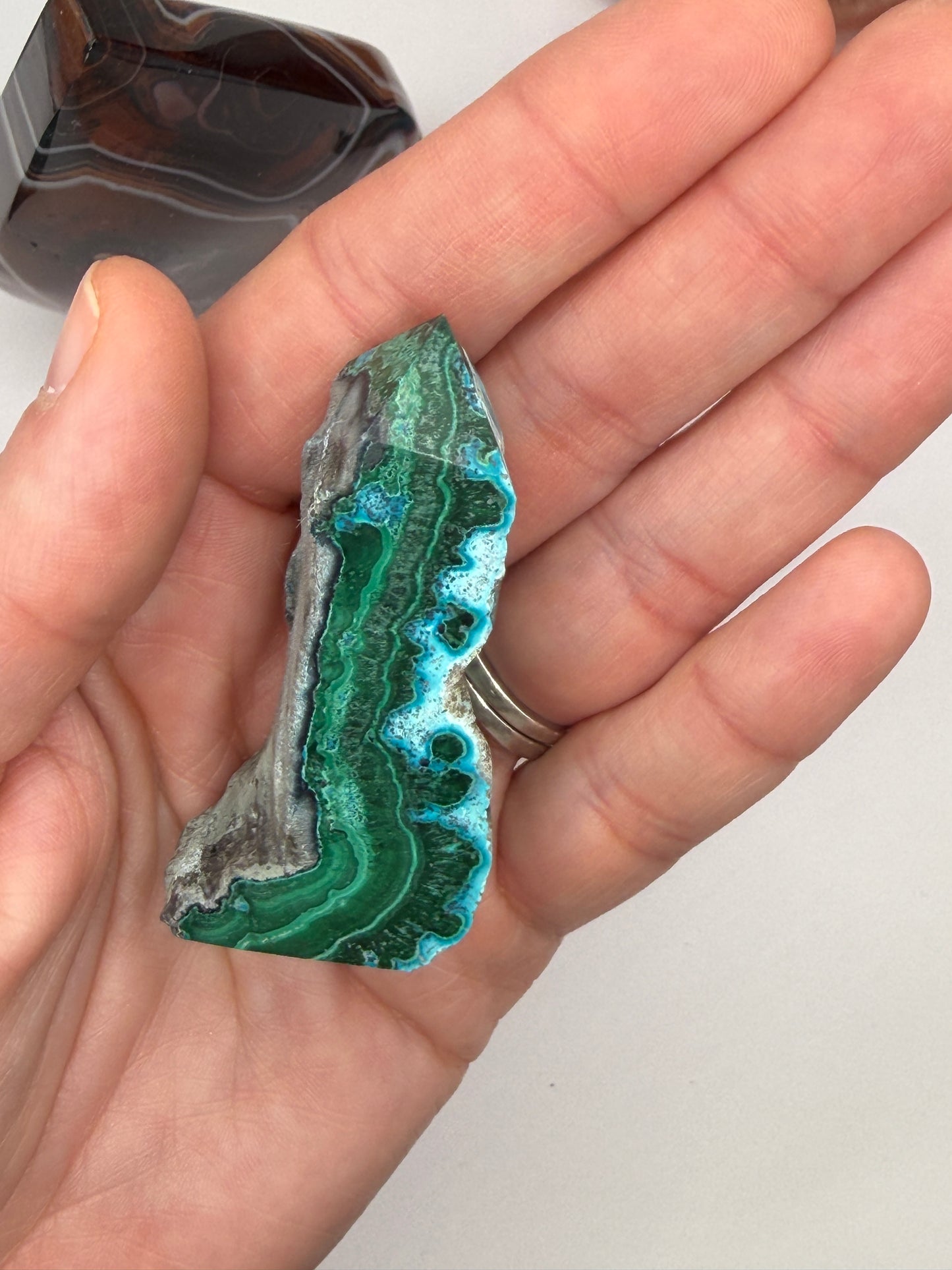 Chrysocolla Mixed Malachite Raw Side Point Style 25
