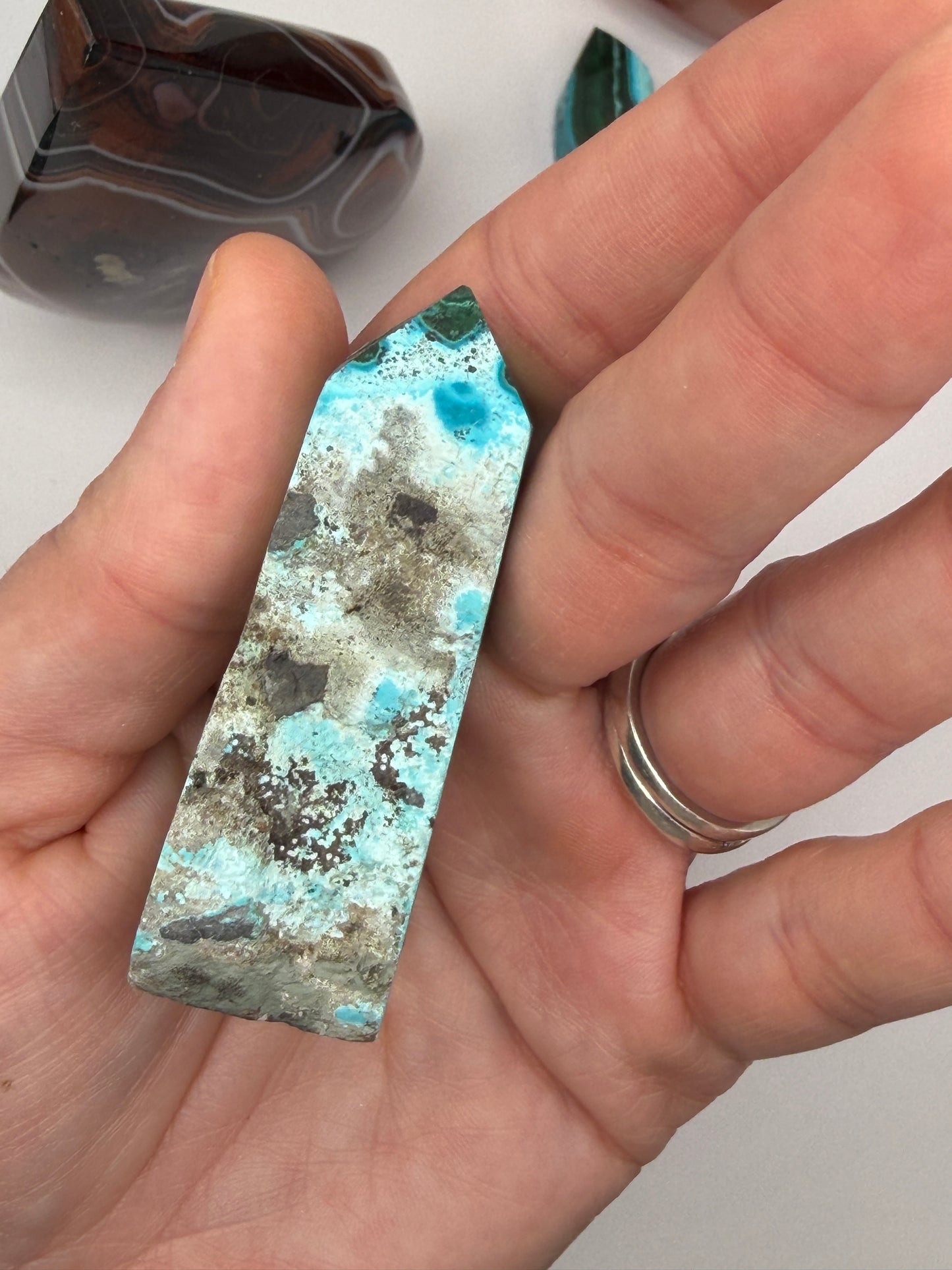 Chrysocolla Mixed Malachite Raw Side Point Style 25