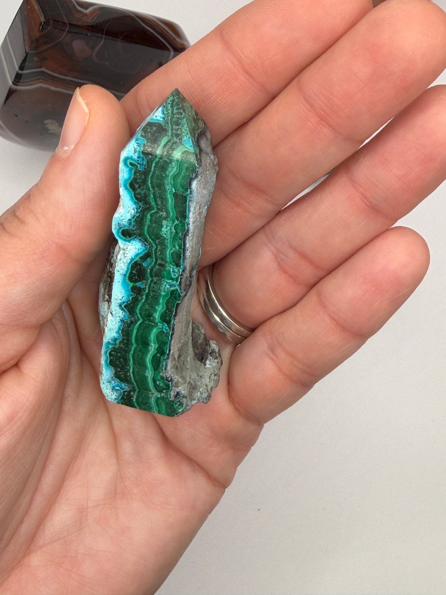Chrysocolla Mixed Malachite Raw Side Point Style 25