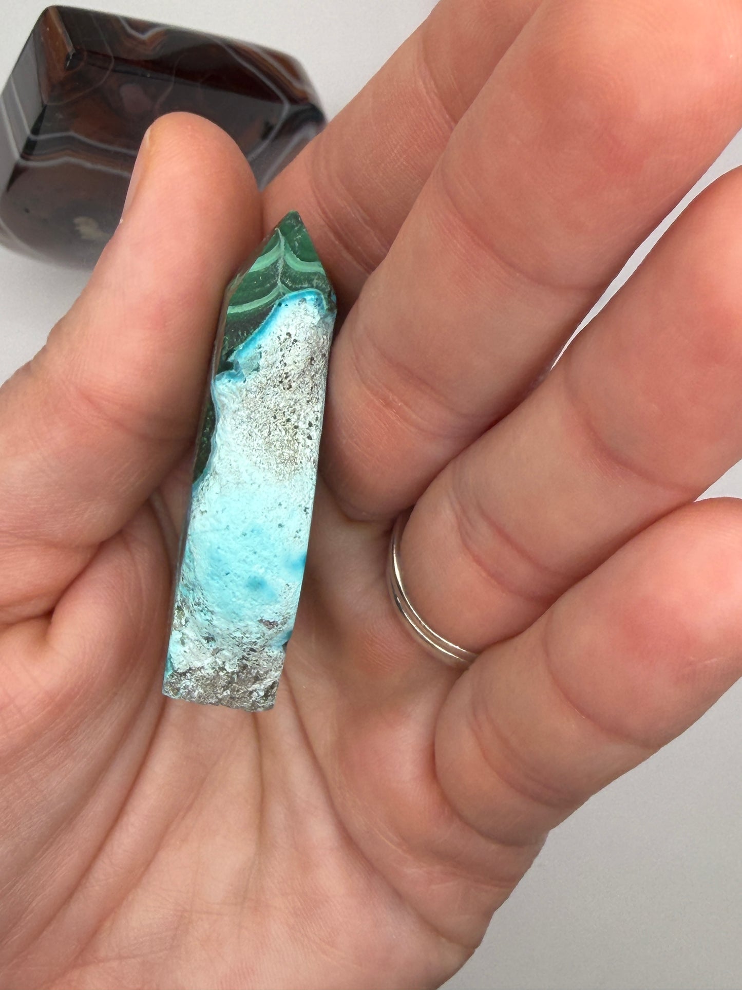 Chrysocolla Mixed Malachite Raw Side Point Style 26