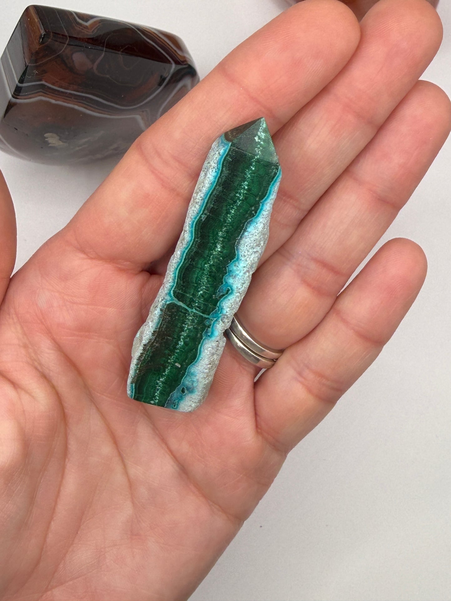 Chrysocolla Mixed Malachite Raw Side Point Style 27