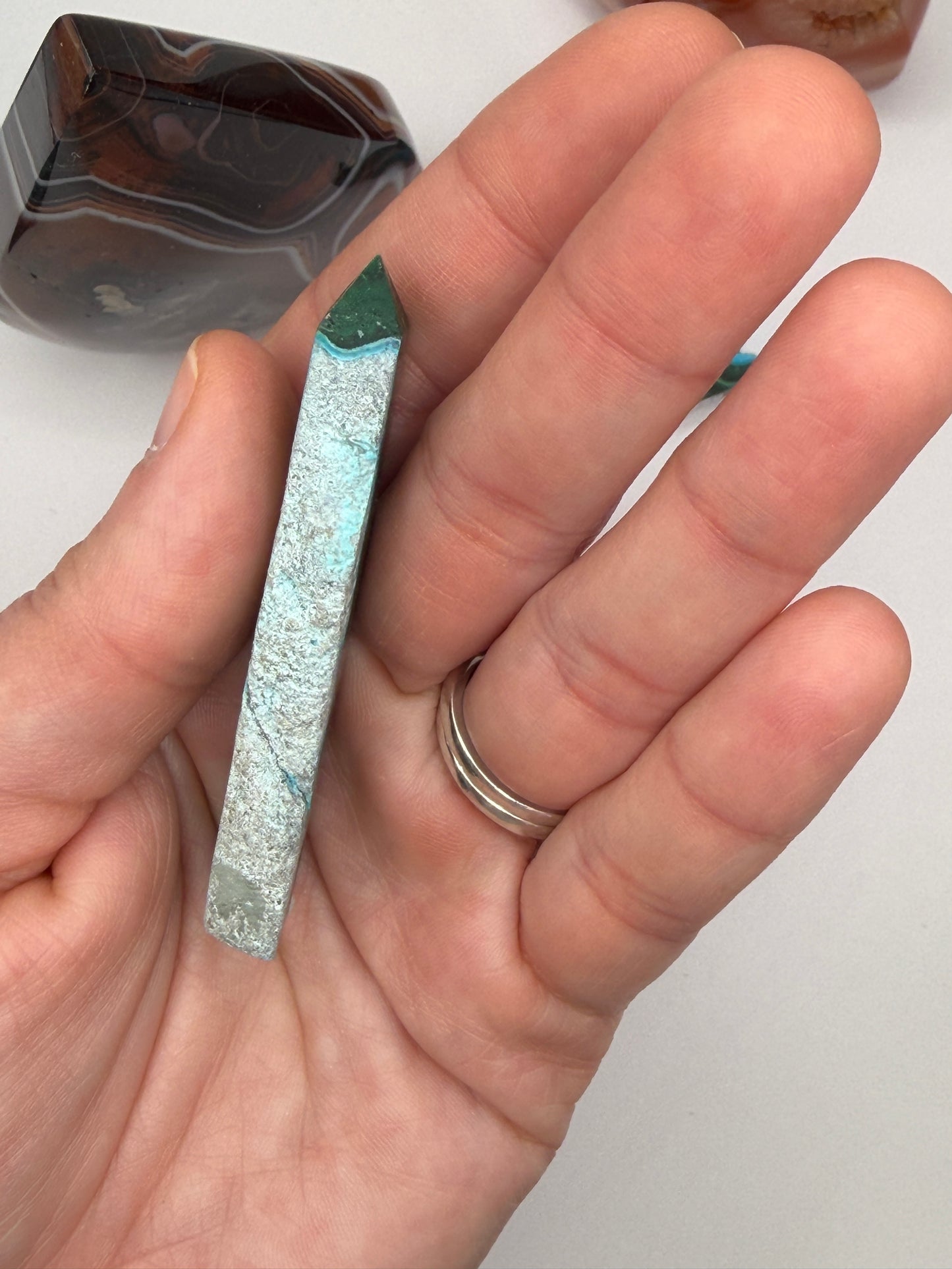 Chrysocolla Mixed Malachite Raw Side Point Style 27