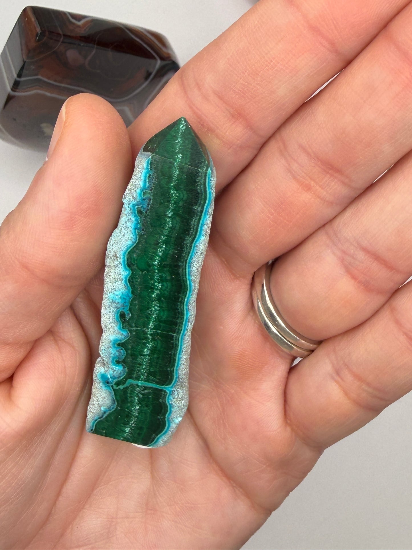 Chrysocolla Mixed Malachite Raw Side Point Style 27