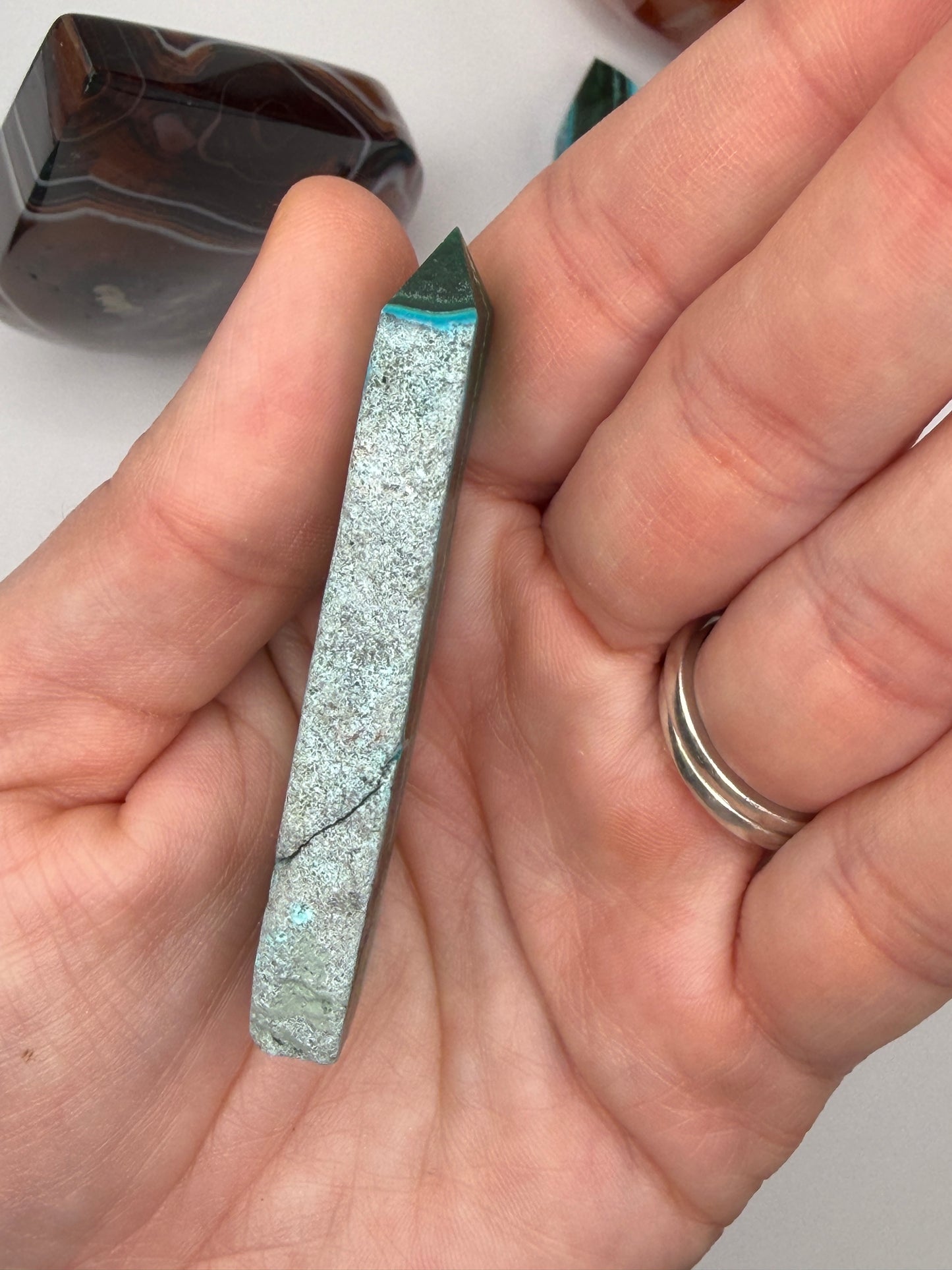 Chrysocolla Mixed Malachite Raw Side Point Style 27