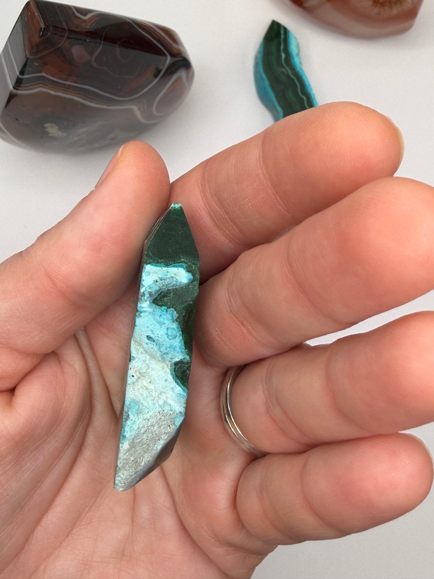 Chrysocolla Mixed Malachite Raw Side Point Style 28