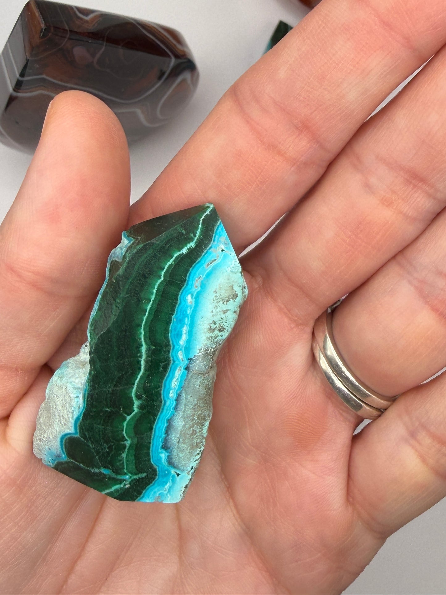 Chrysocolla Mixed Malachite Raw Side Point Style 28