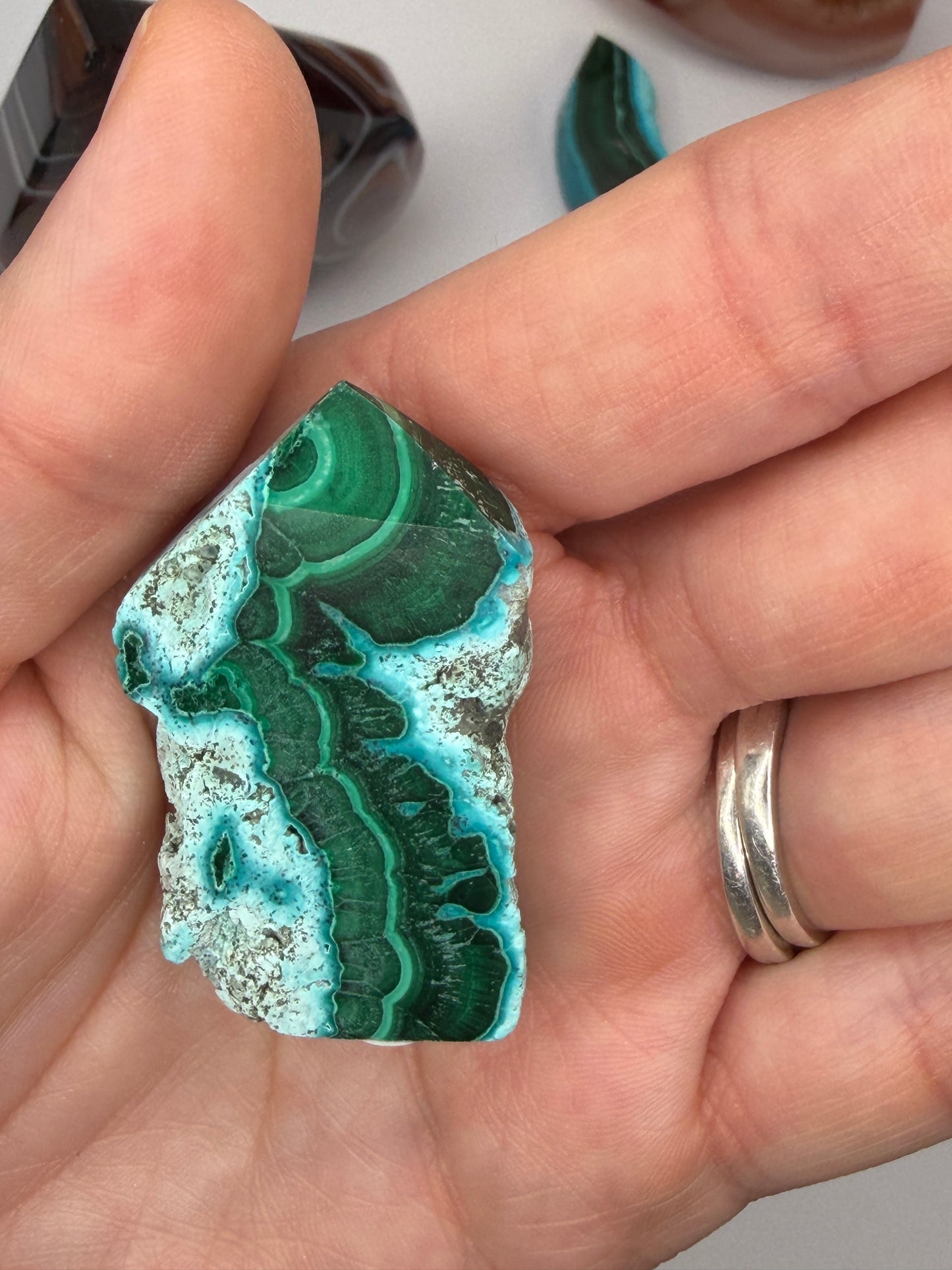 Chrysocolla Mixed Malachite Raw Side Point Style 29