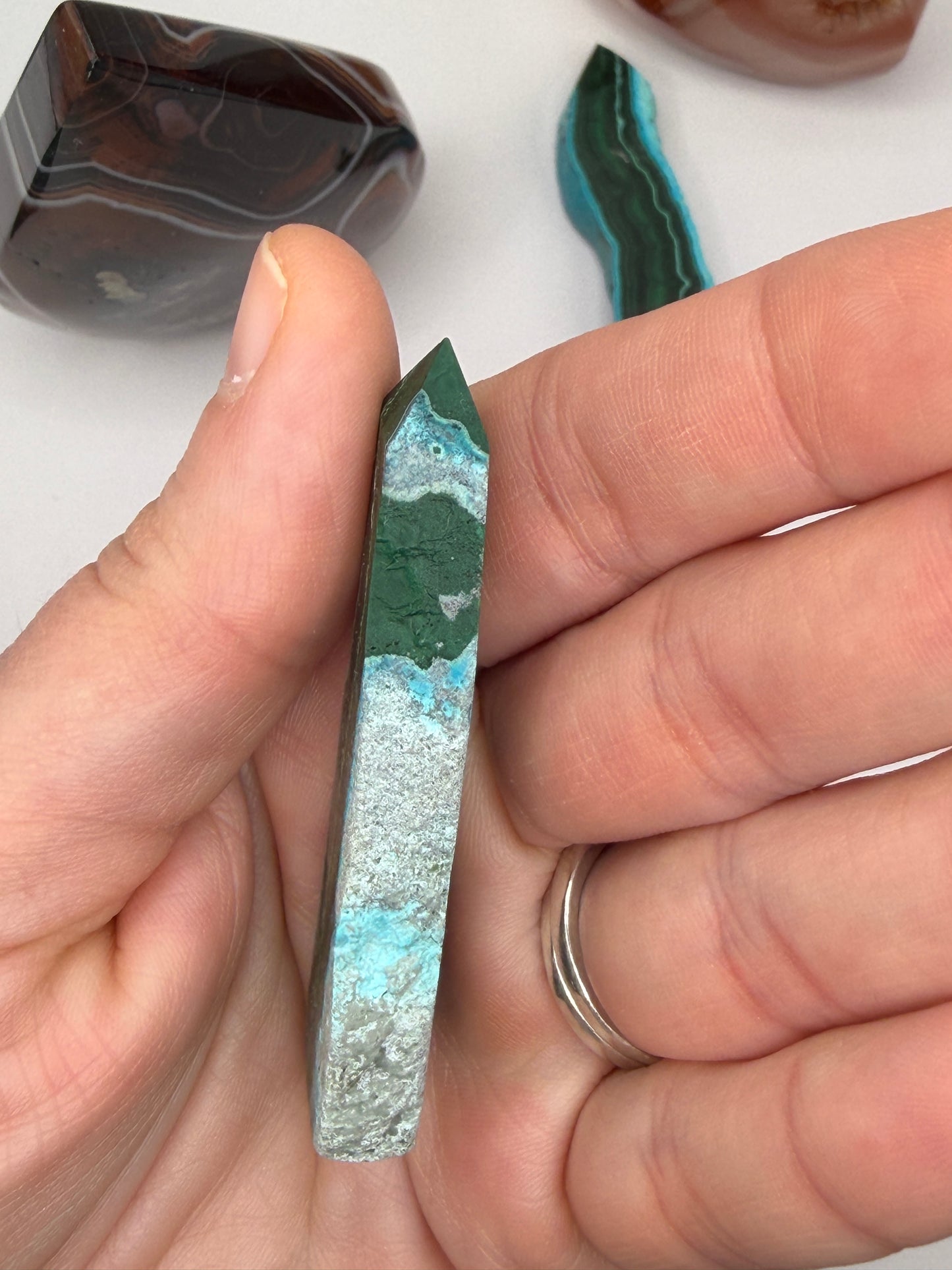 Chrysocolla Mixed Malachite Raw Side Point Style 30