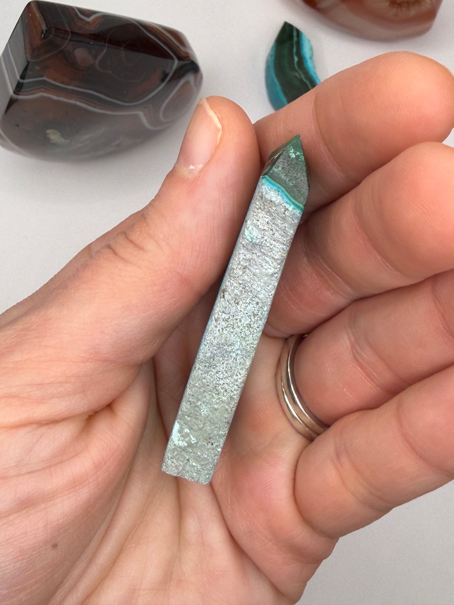 Chrysocolla Mixed Malachite Raw Side Point Style 30