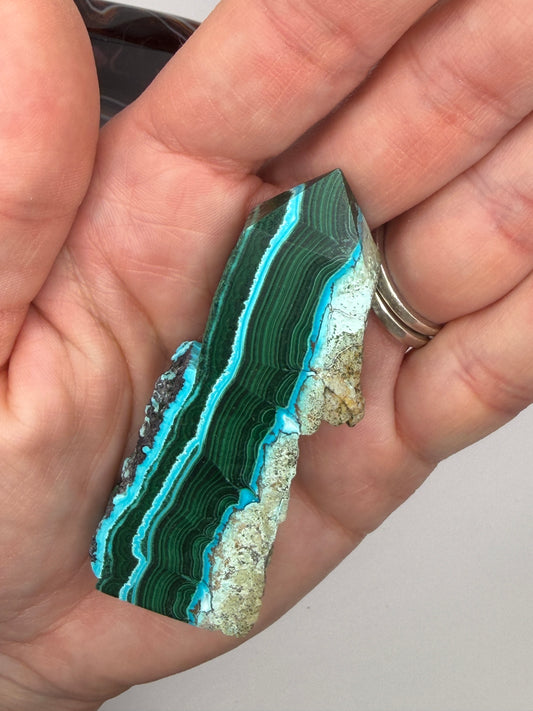 Chrysocolla Mixed Malachite Raw Side Point Style 31