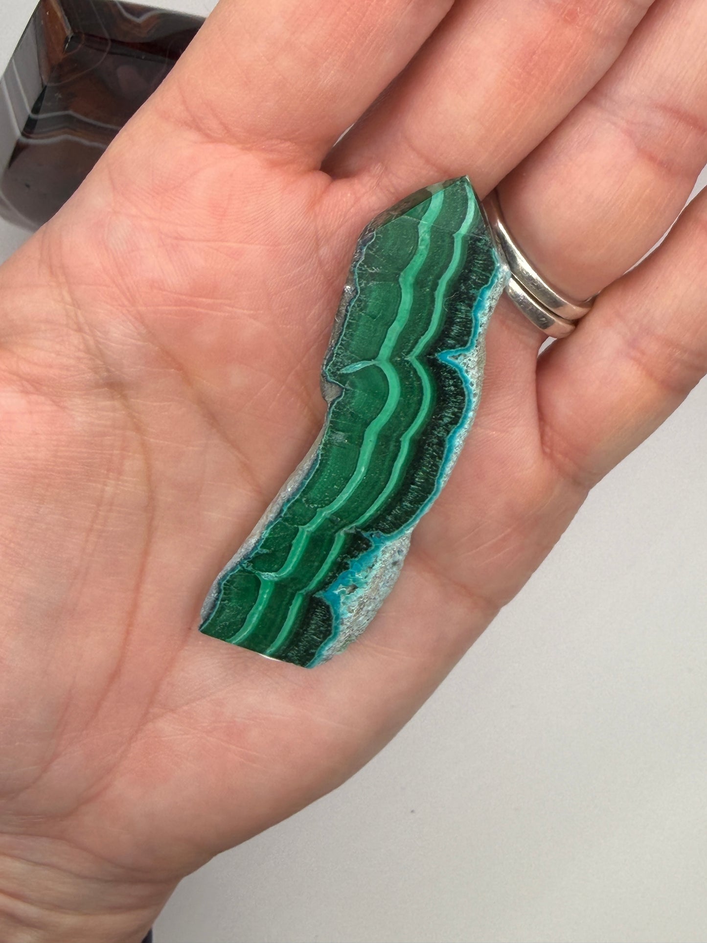 Chrysocolla Mixed Malachite Raw Side Point Style 32