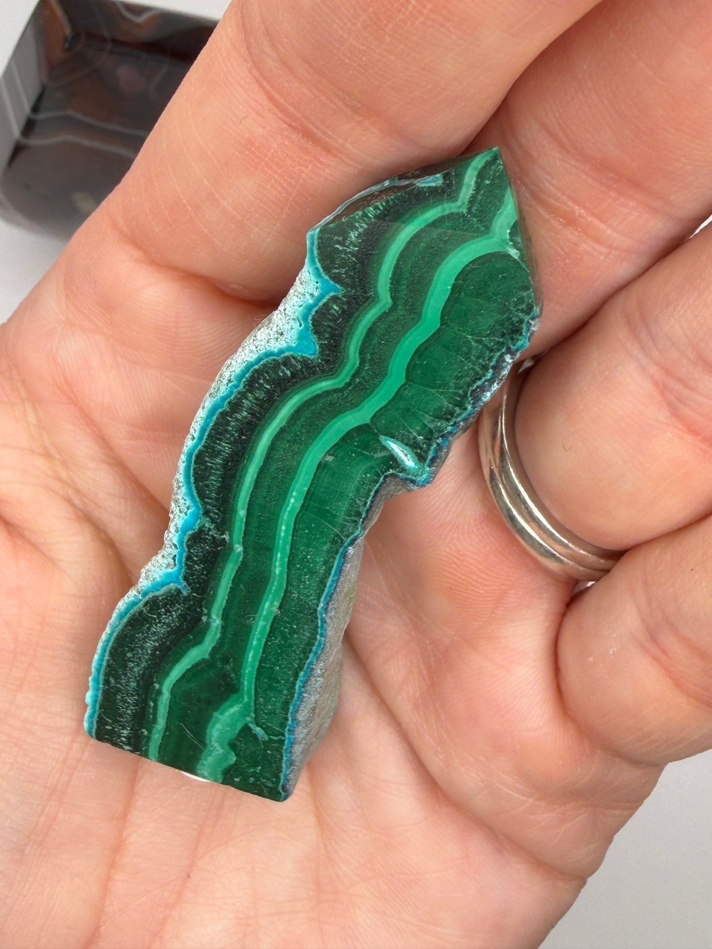 Chrysocolla Mixed Malachite Raw Side Point Style 32
