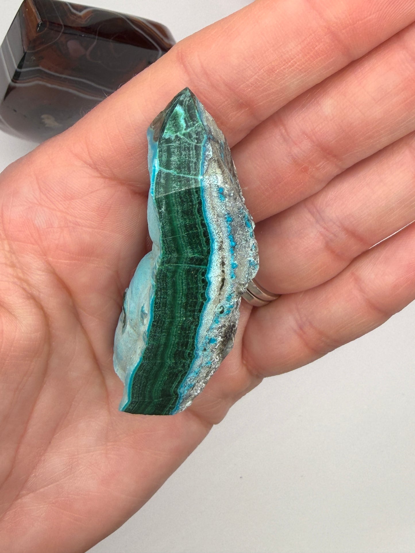 Chrysocolla Mixed Malachite Raw Side Point Style 33