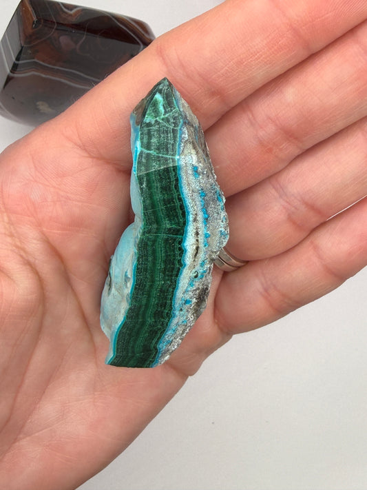 Chrysocolla Mixed Malachite Raw Side Point Style 33