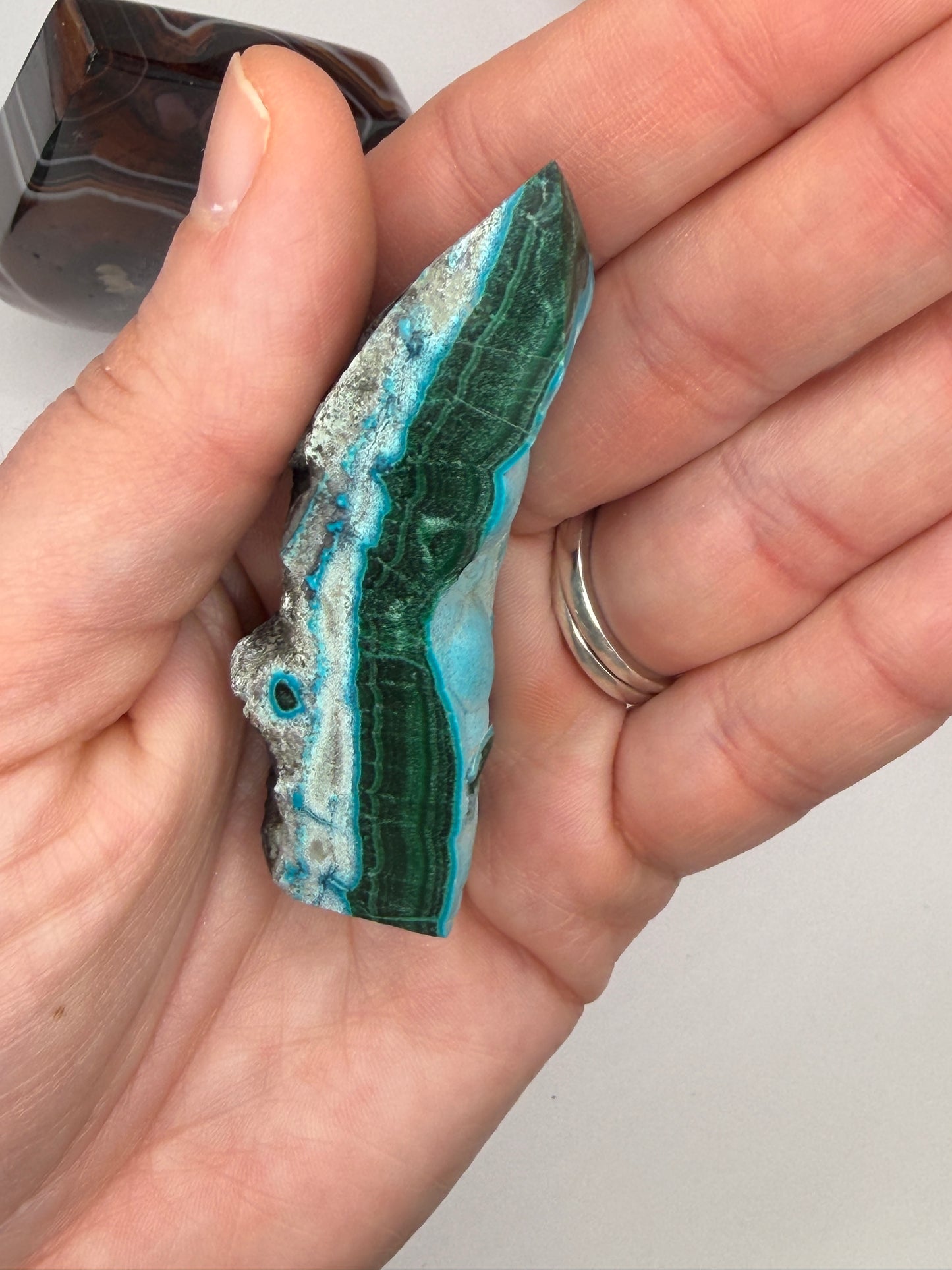 Chrysocolla Mixed Malachite Raw Side Point Style 33