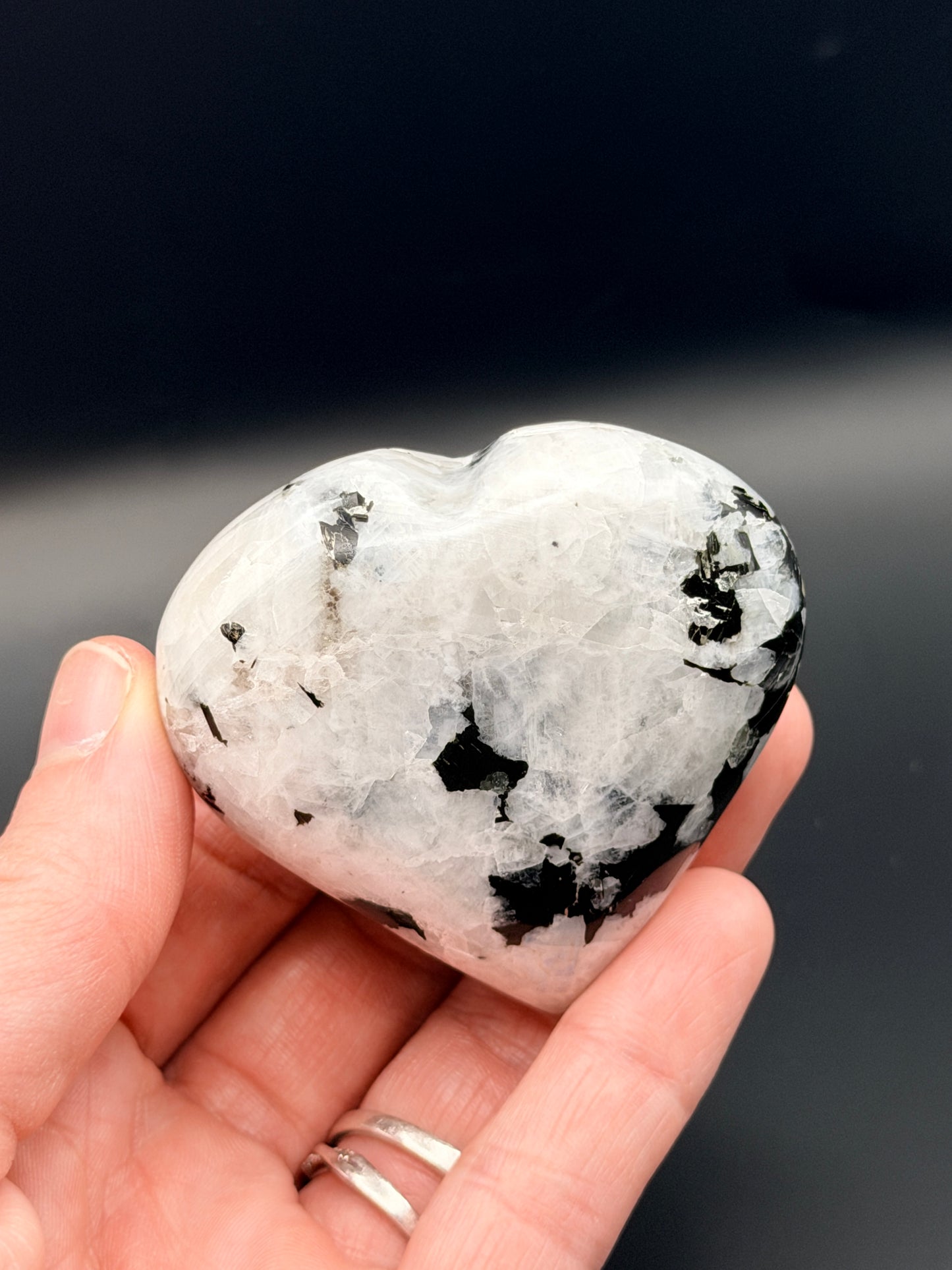 Rainbow Moonstone Heart 2" Style 1