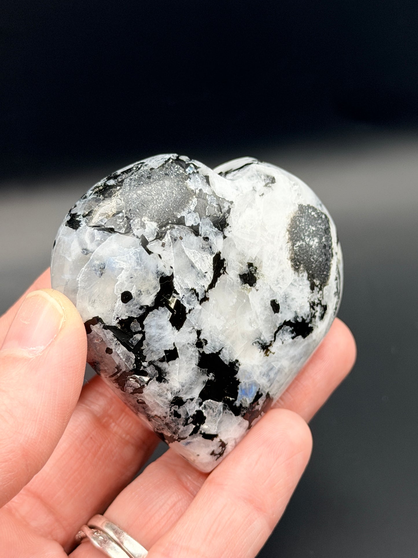 Rainbow Moonstone Heart 2" Style 2