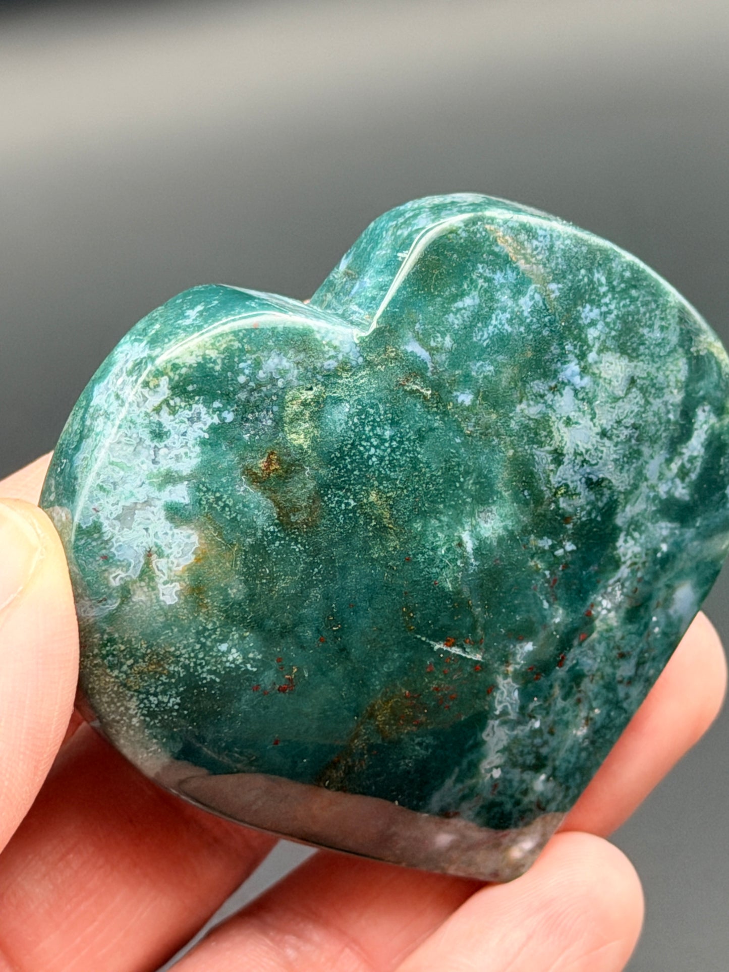 Moss Agate Heart 2" Style 2
