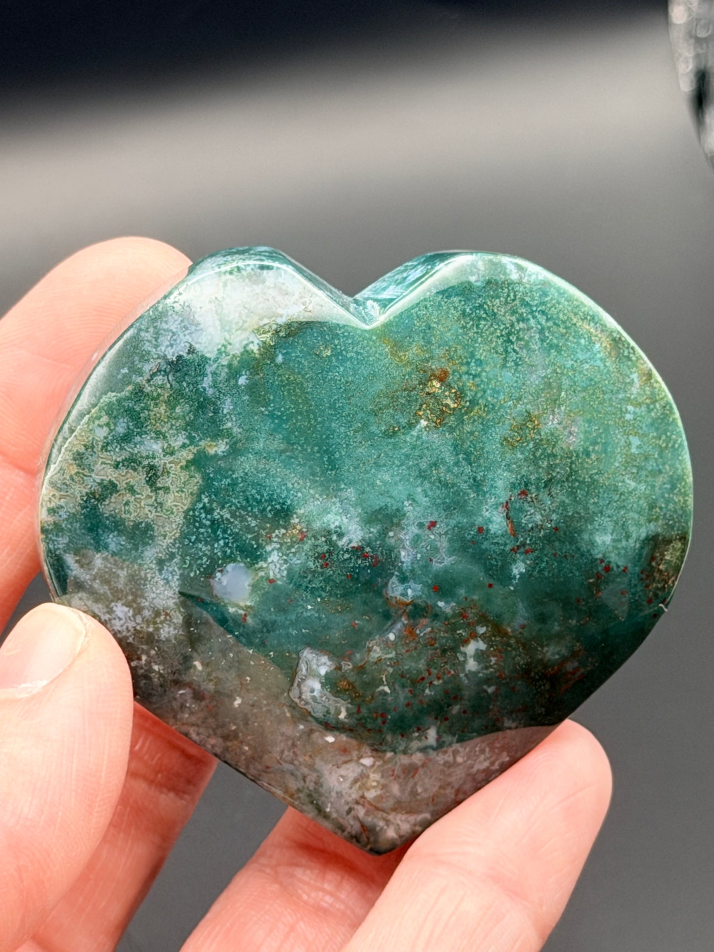 Moss Agate Heart 2" Style 2