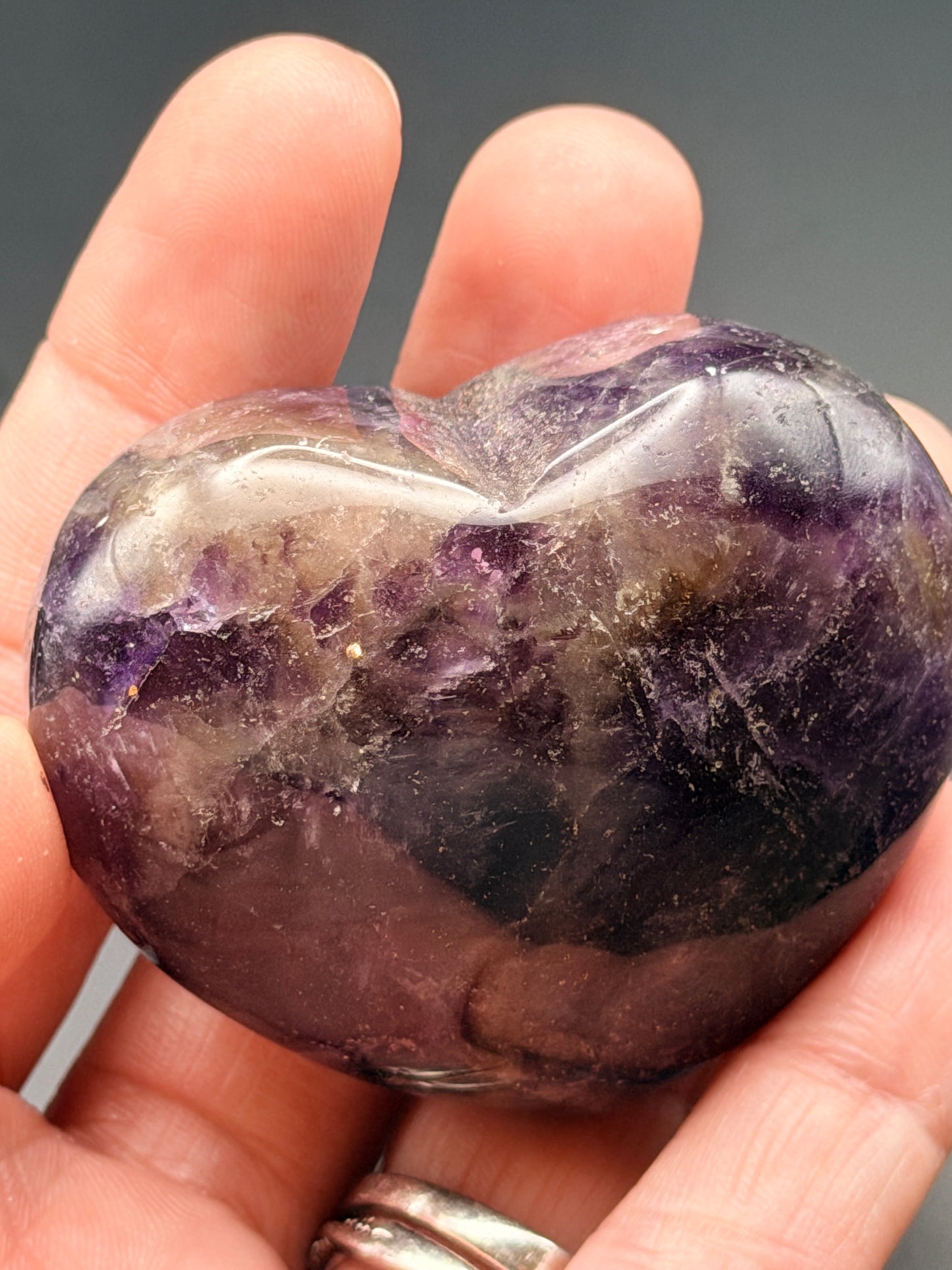 Chevron Amethyst Heart 2" Style 2