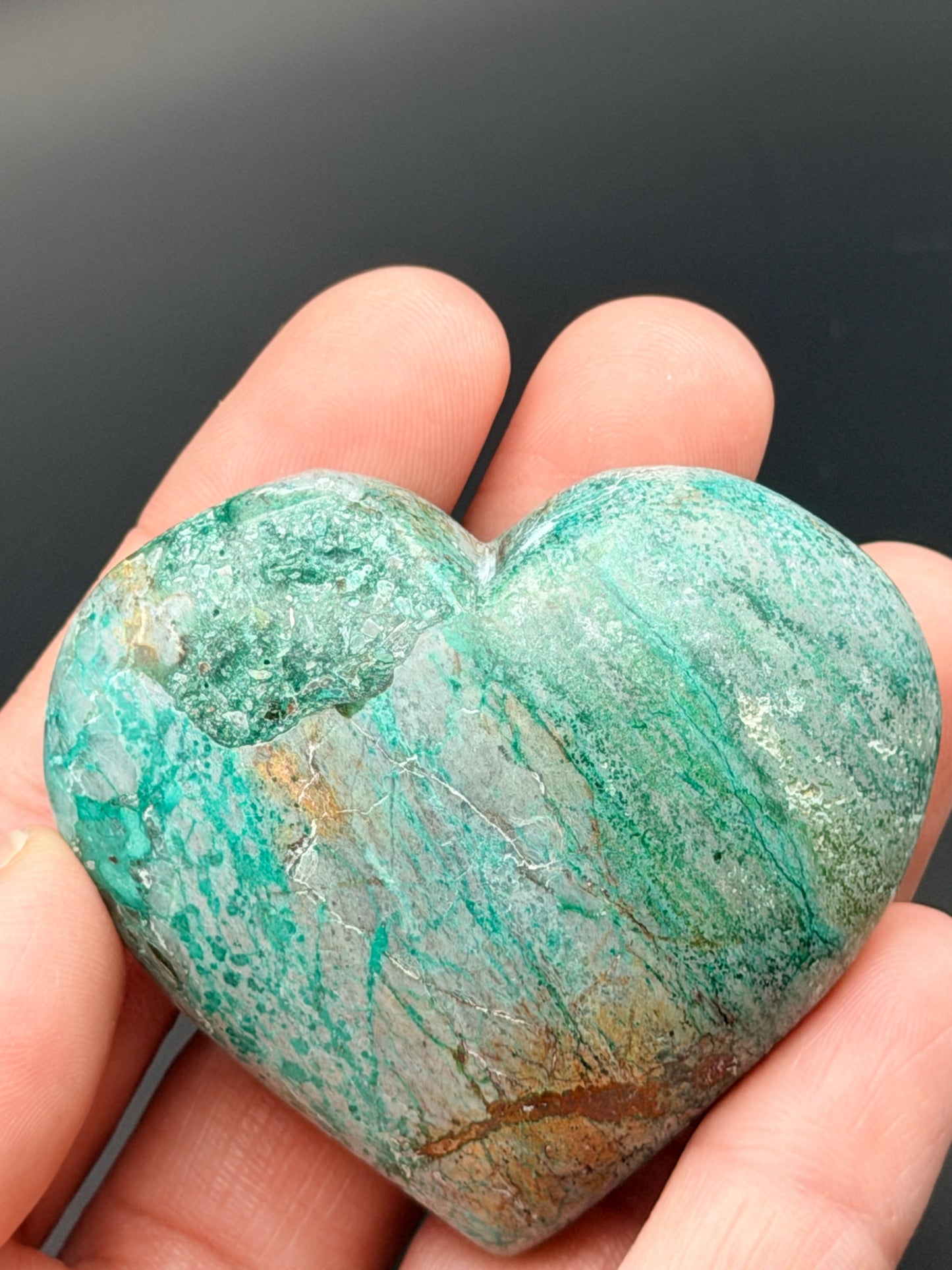 Chrysocolla Heart 2" Style 1