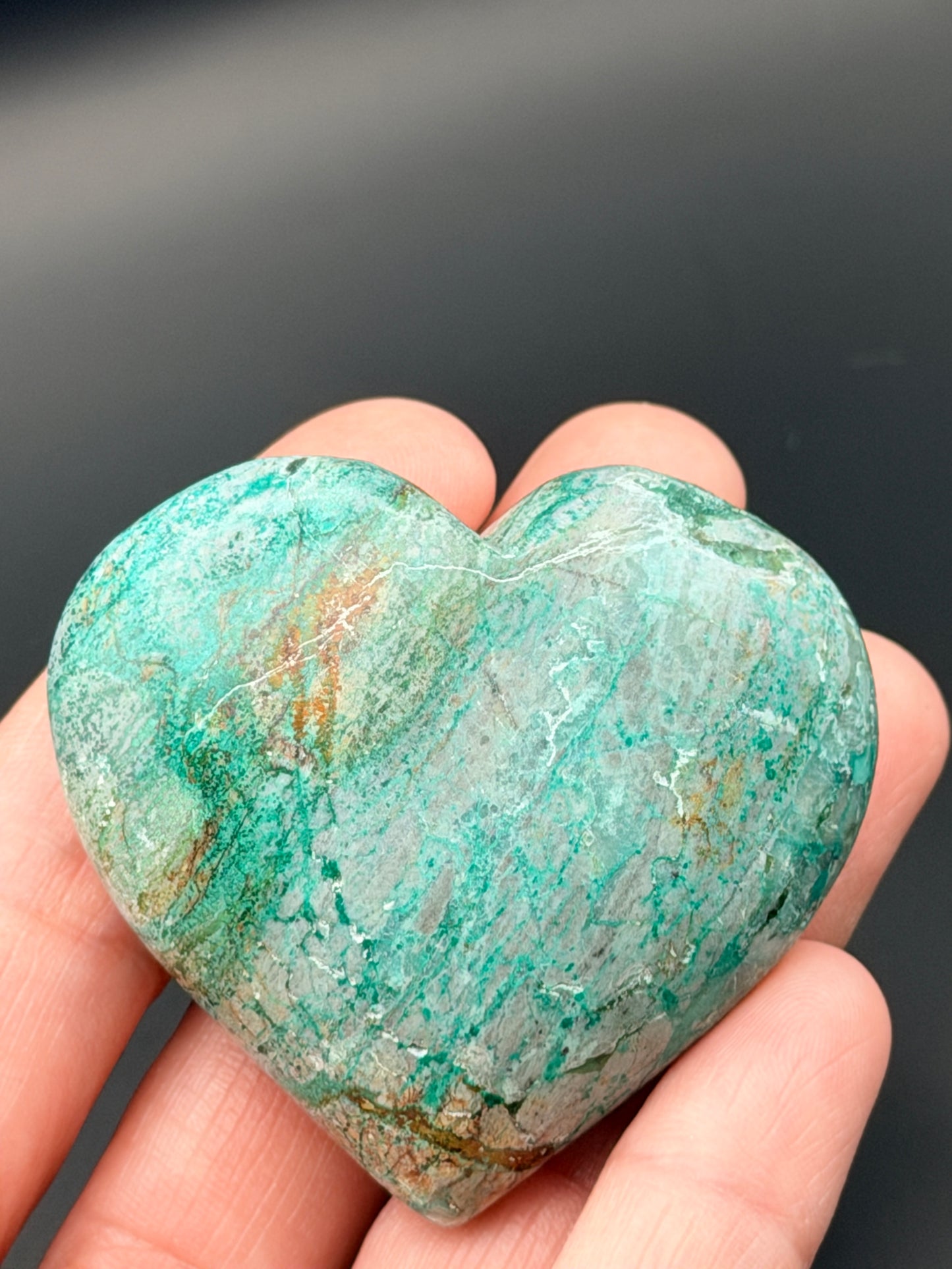Chrysocolla Heart 2" Style 1