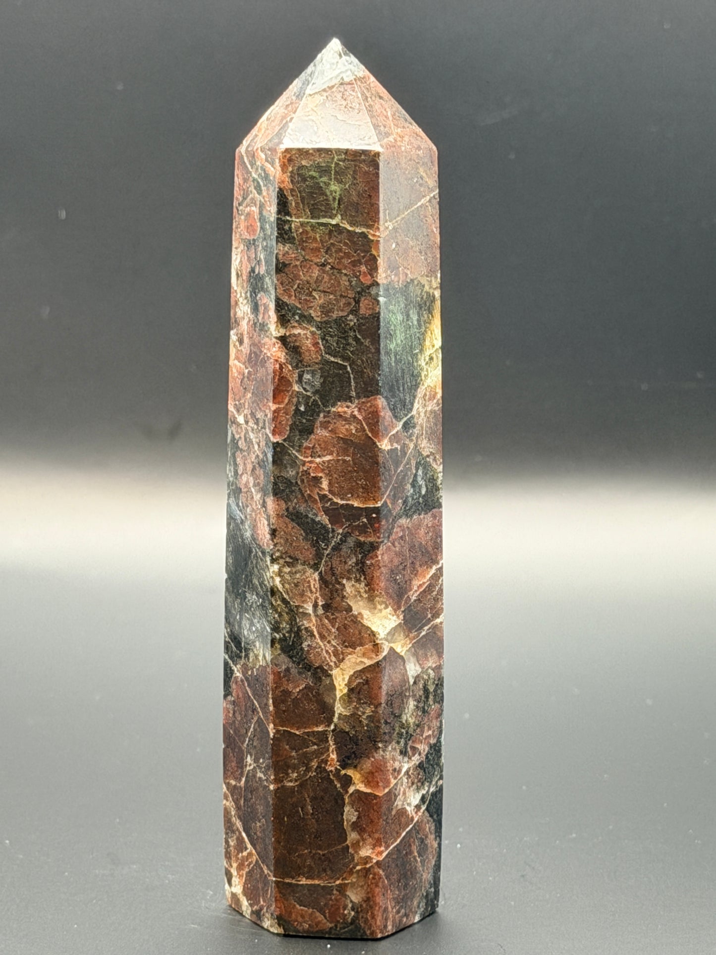 Astrophyllite with Garnet Tower Style 1