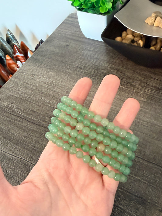 Green Aventurine 6mm Beaded Bracelet