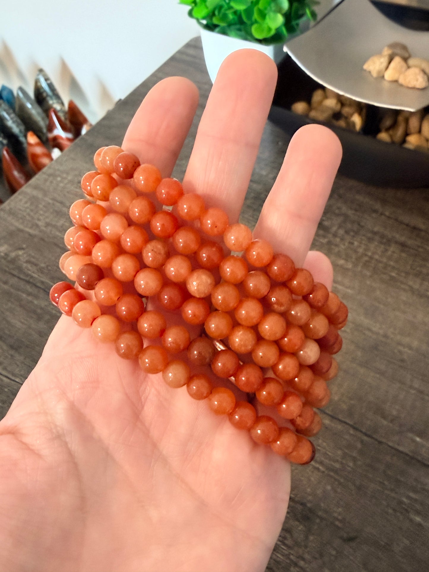 Red Aventurine 6mm Beaded Bracelet