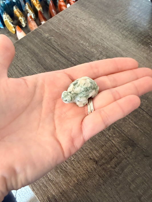 Small Moss Agate Turtle Style 1