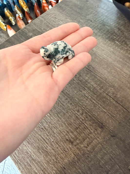 Small Moss Agate Turtle Style 2