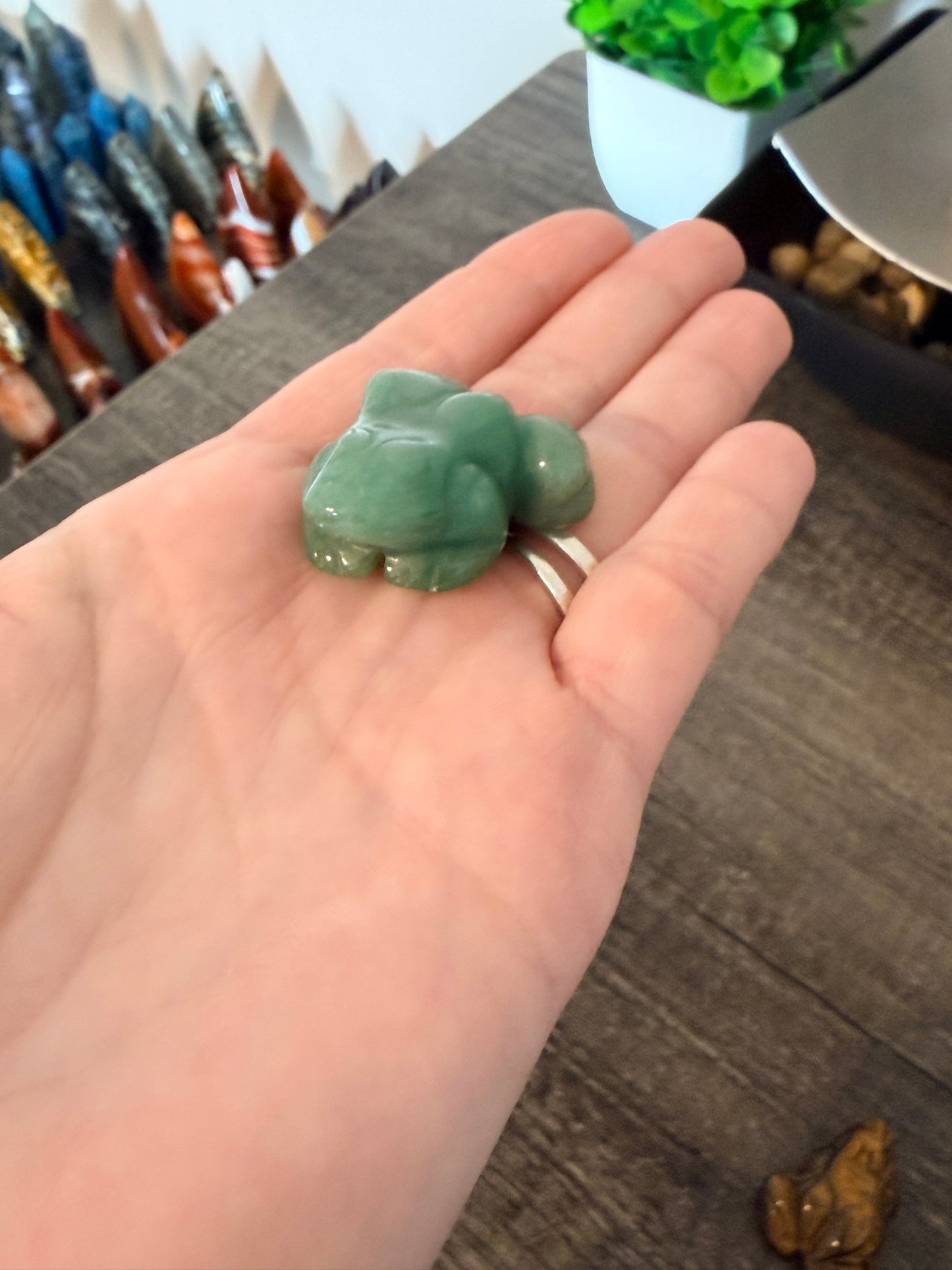Green Aventurine Frog