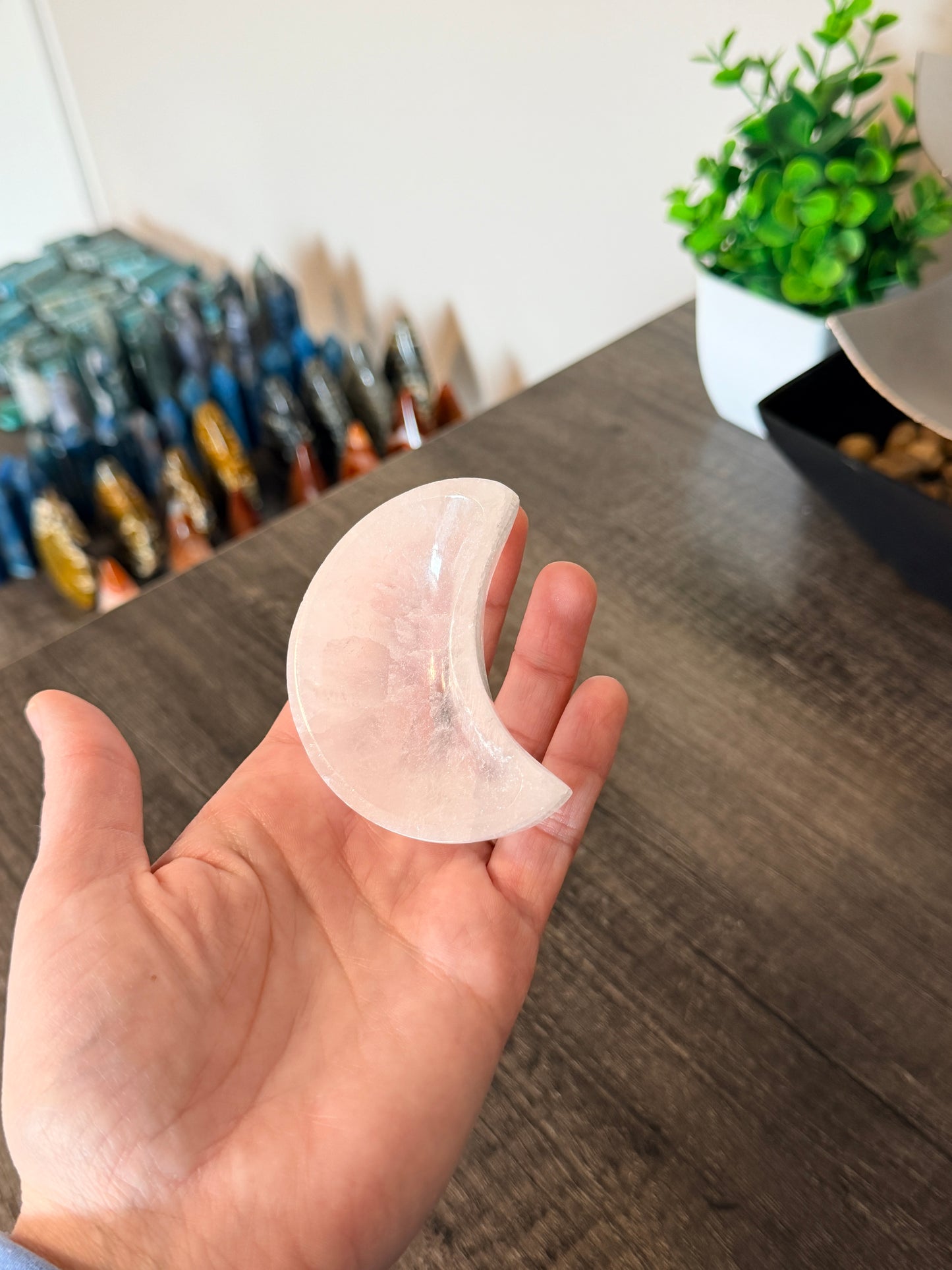Selenite Crescent Moon Bowls