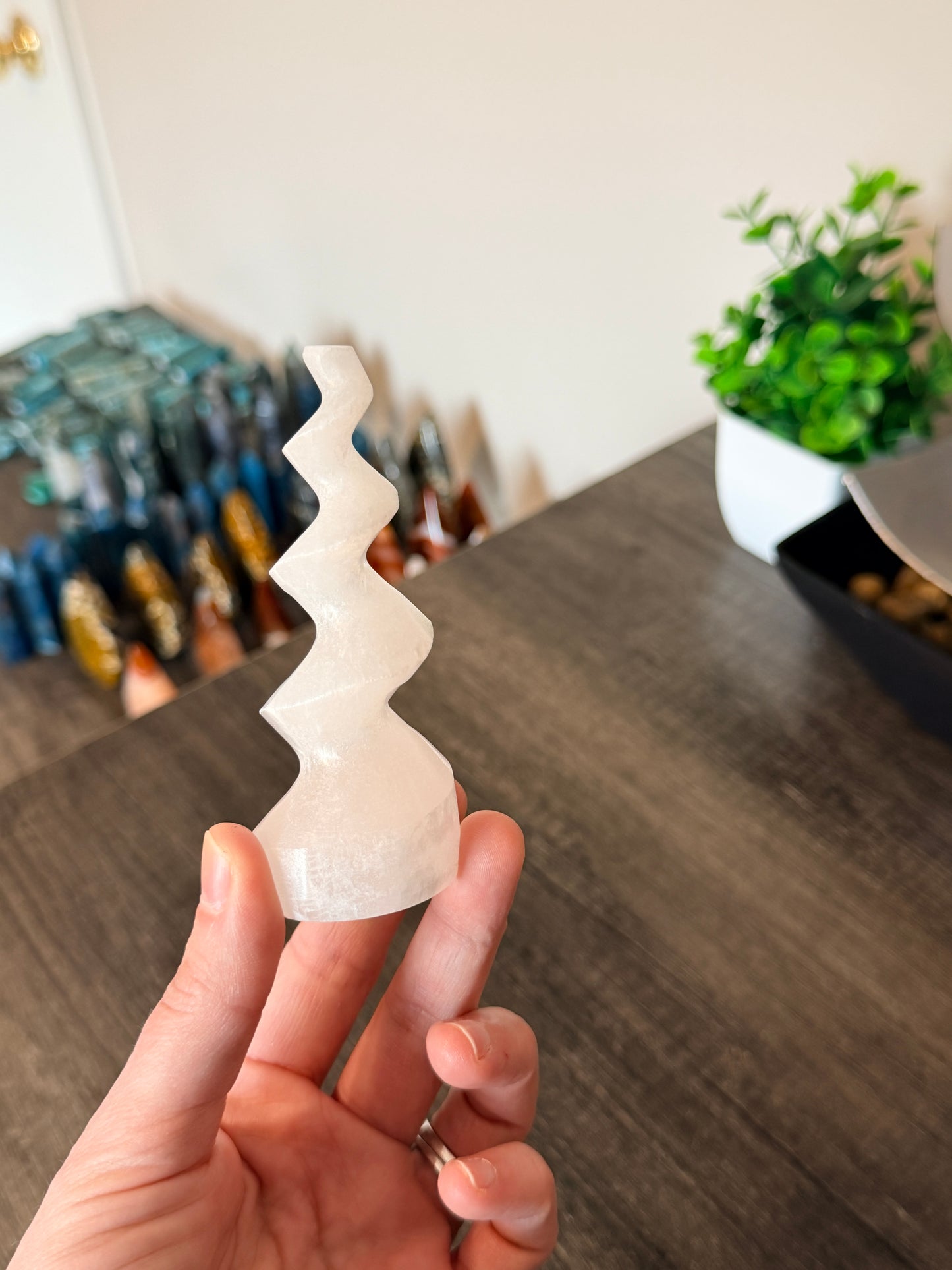 Selenite 4" Spiral Tower