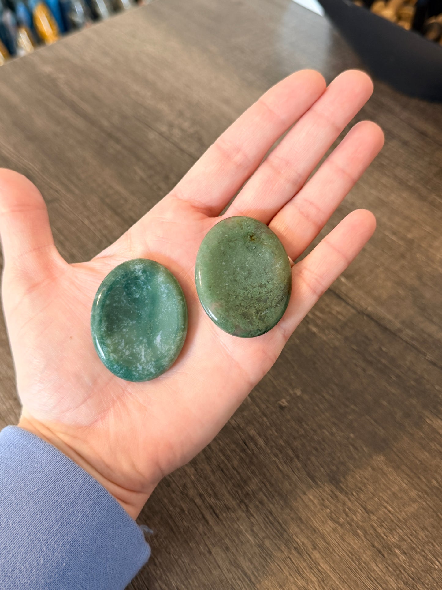Moss Agate Worry Stone