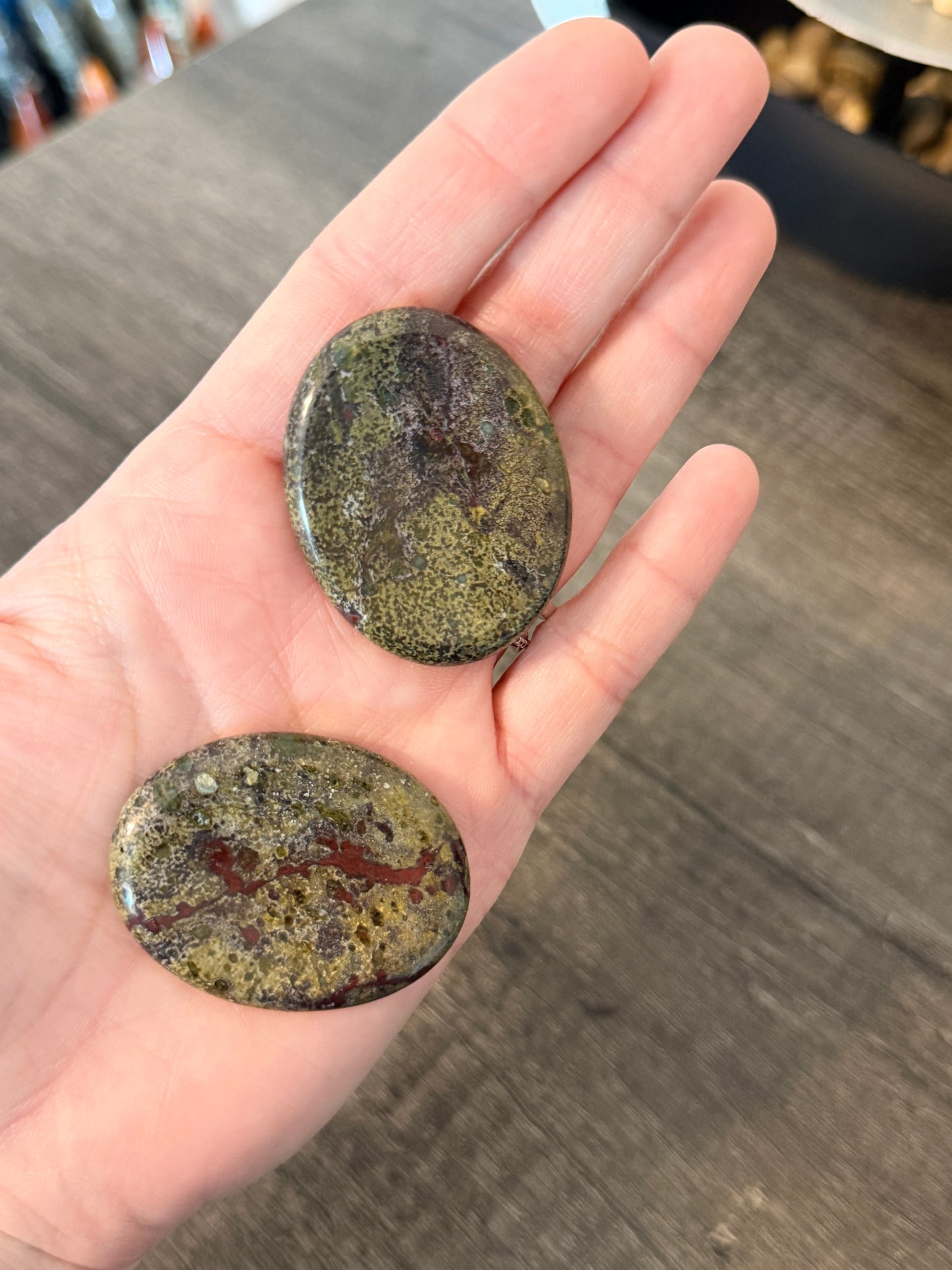 Rough Dragon's Bloodstone Worry Stone
