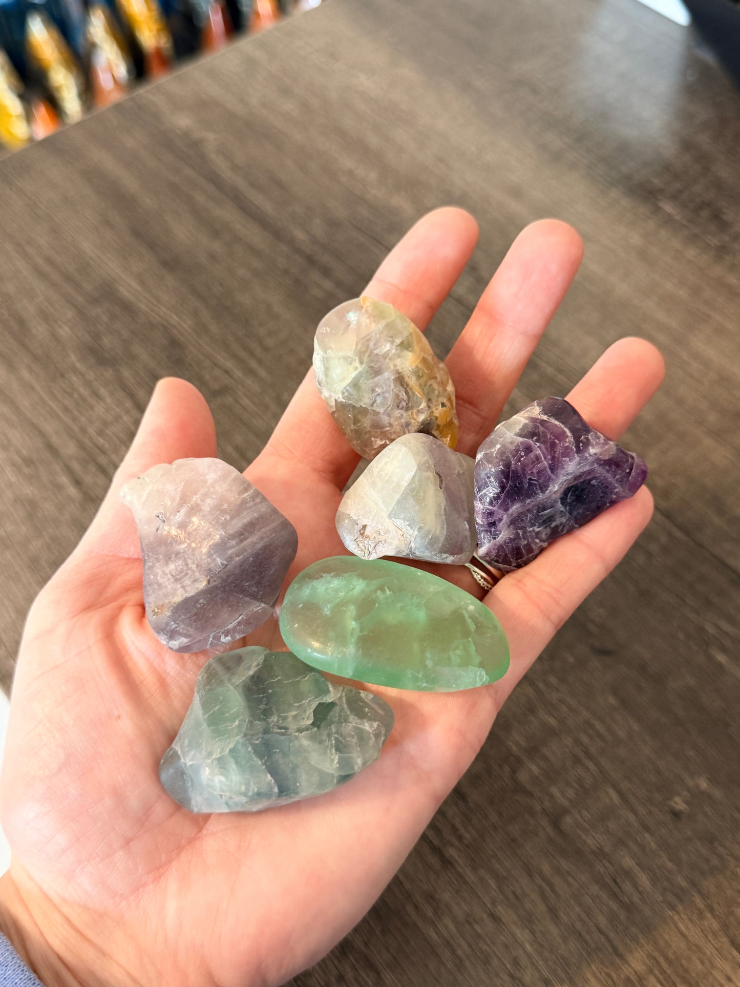 Fluorite Semi Polished Rough Chunks